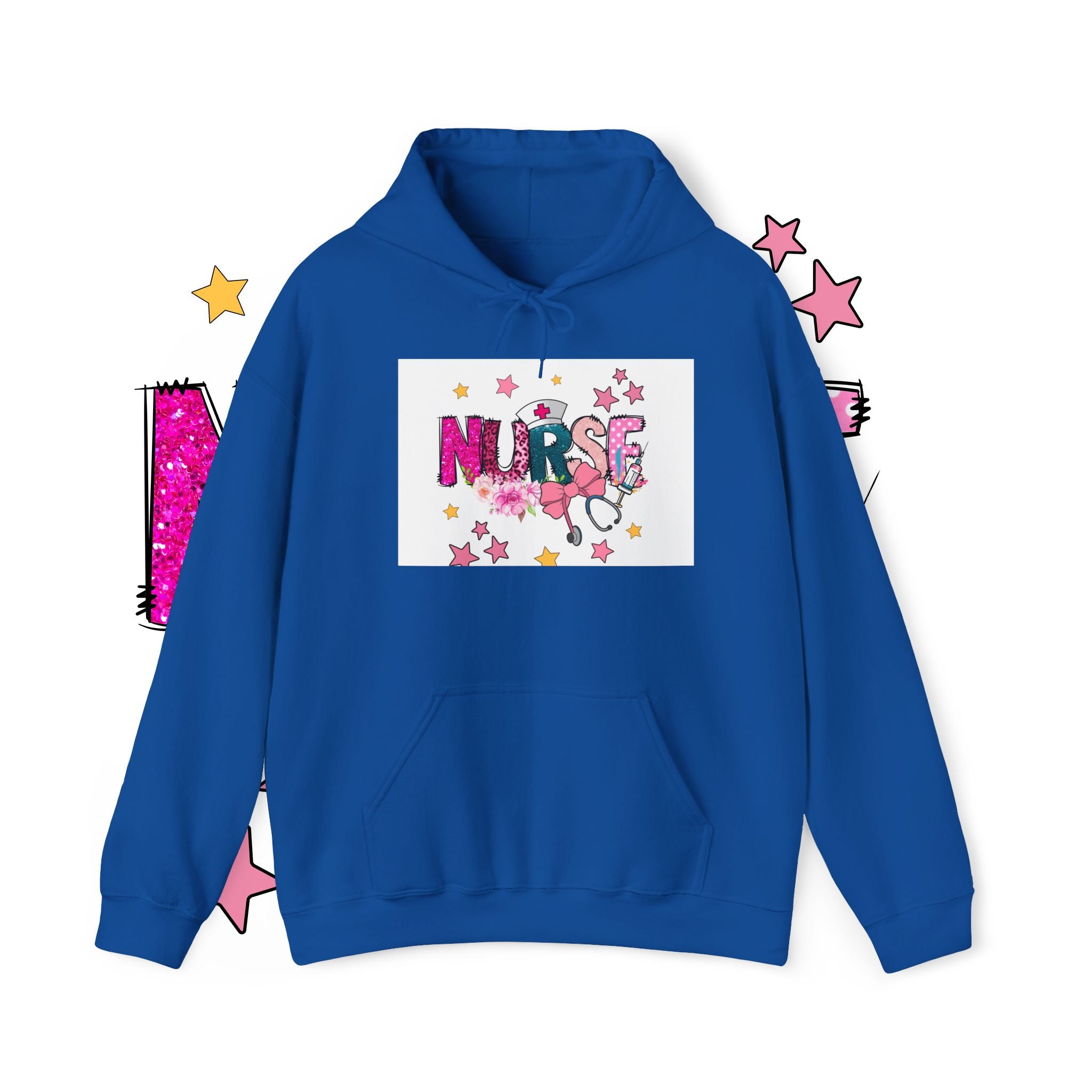 Nurse Stethoscope Stars Hoodie — Cute Floral Nursing Appreciation Gift
