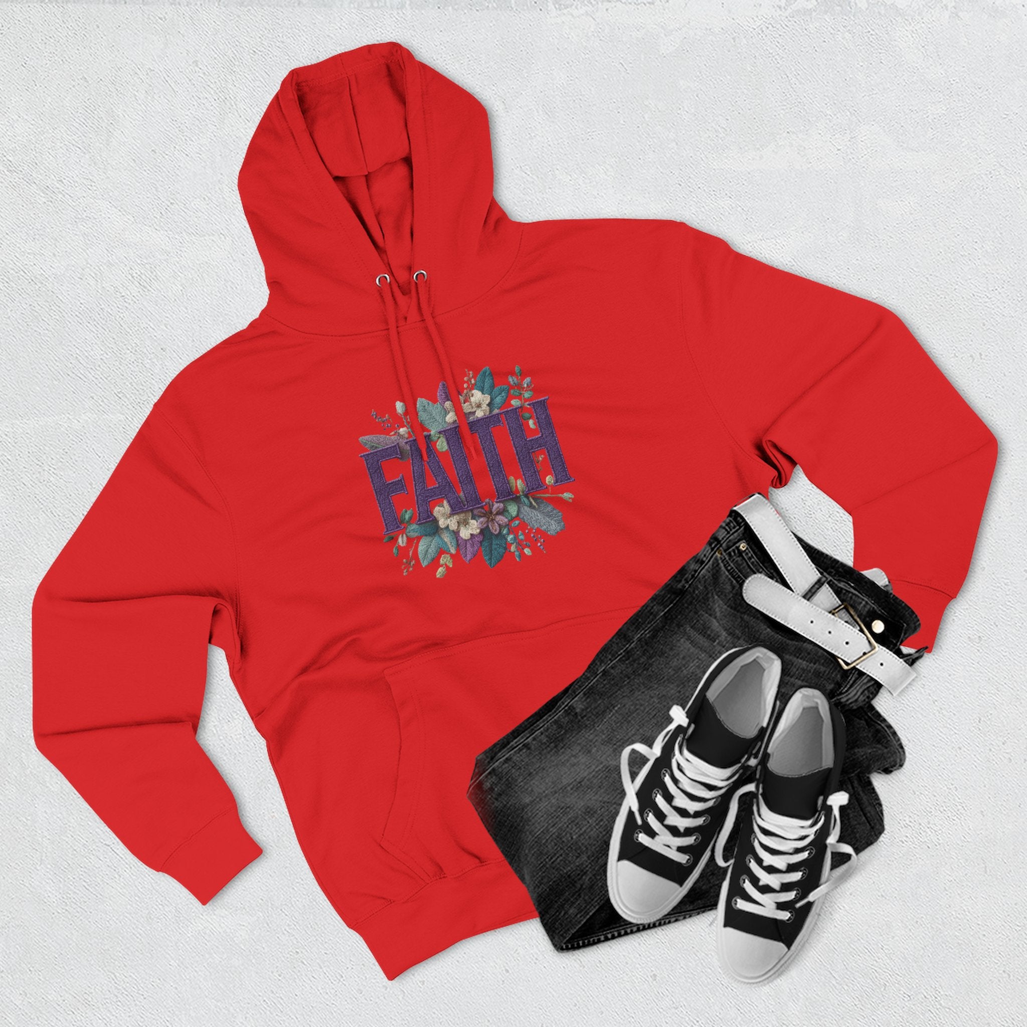 Faith Floral Hoodie — Inspirational Christian Pullover