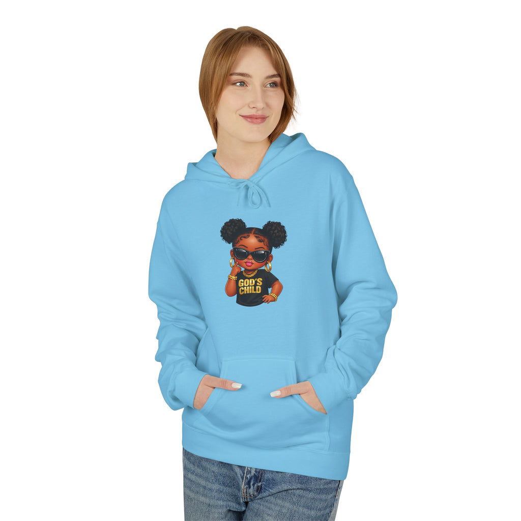 Hoodie — 'Black Girl Magic' Kid with Puffs Graphic White Hoodie