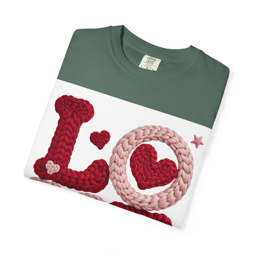 Love Knit Graphic T-Shirt — Valentine’s Day Heart Design