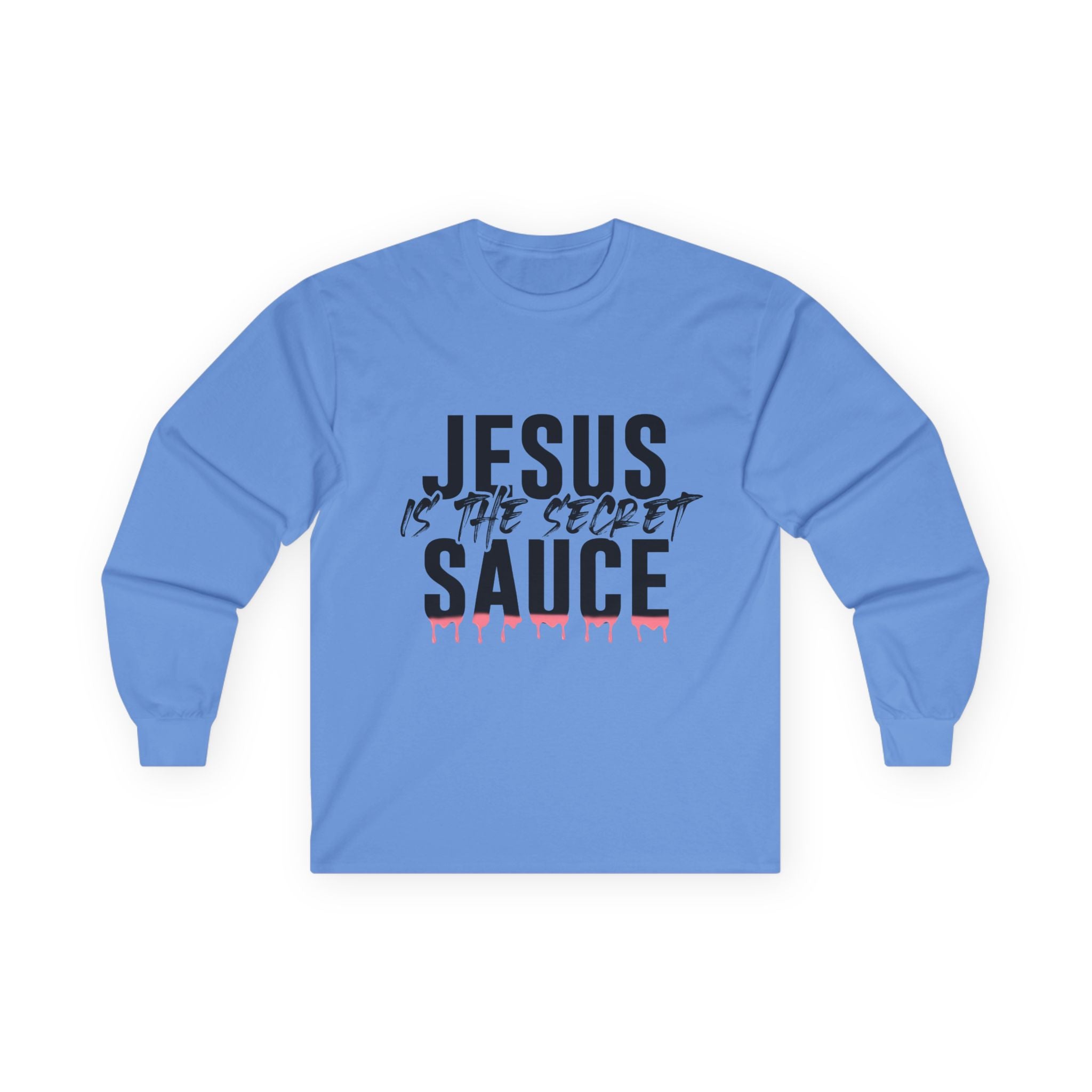 Long Sleeve Tee — "Jesus Is The Secret Sauce" Christian Graphic Shirt