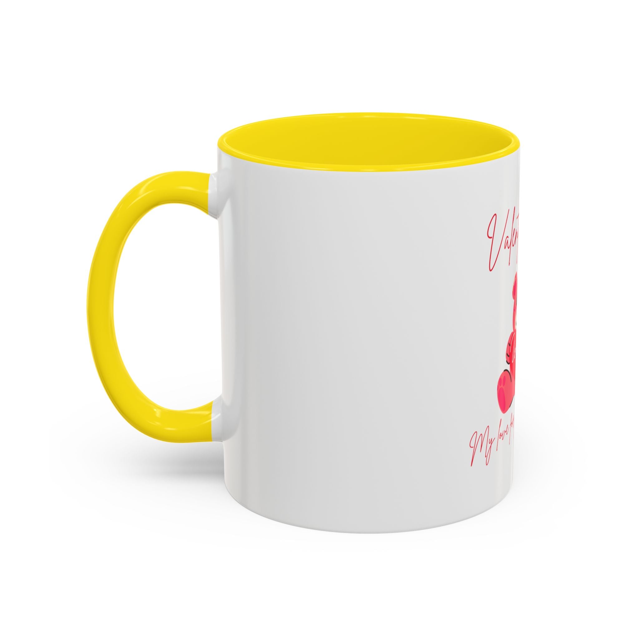 Valentine's Day Teddy Bear Accent Coffee Mug — 'My love for you will never die'