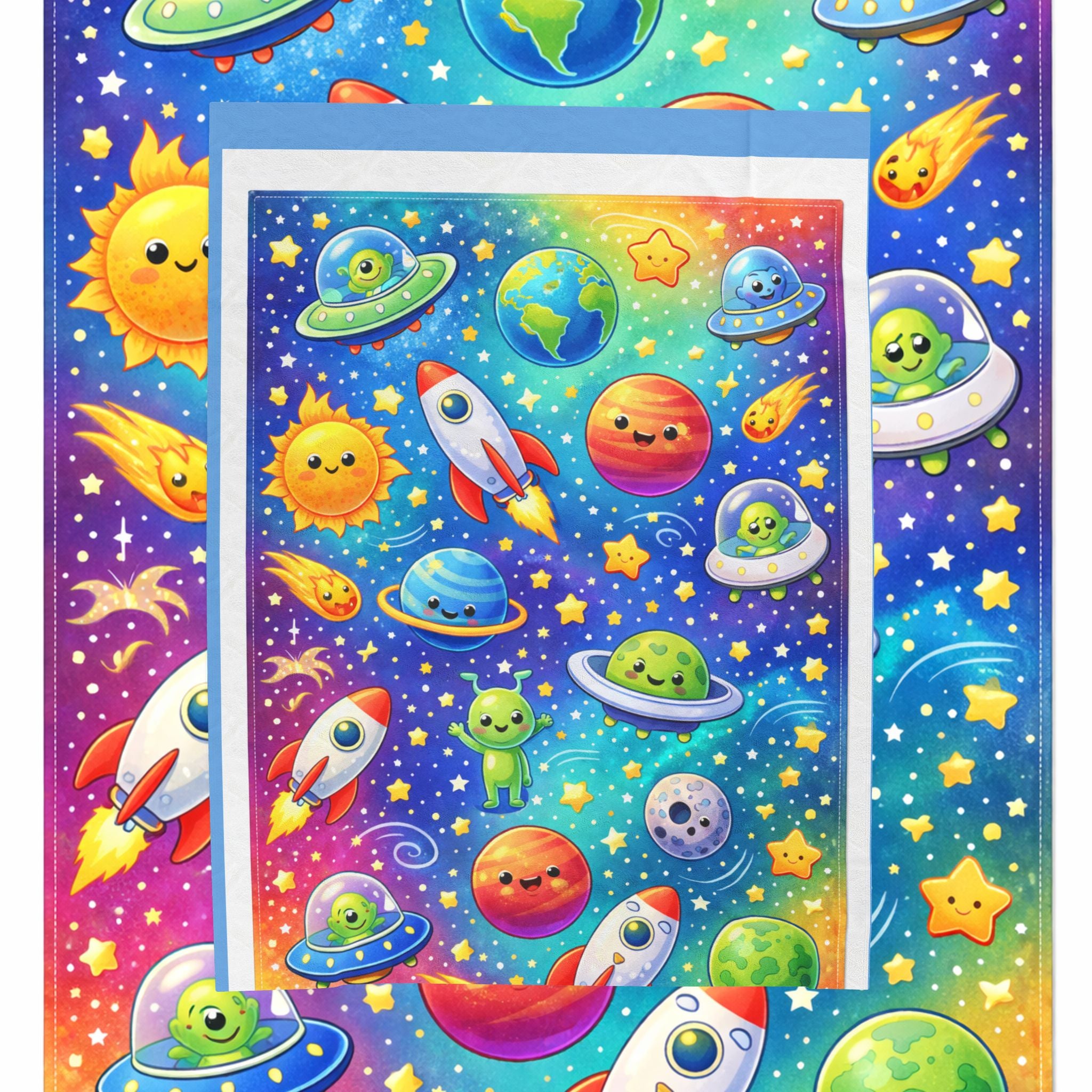 Plush Blanket — Colorful Bubble Galaxy Design Velveteen Throw