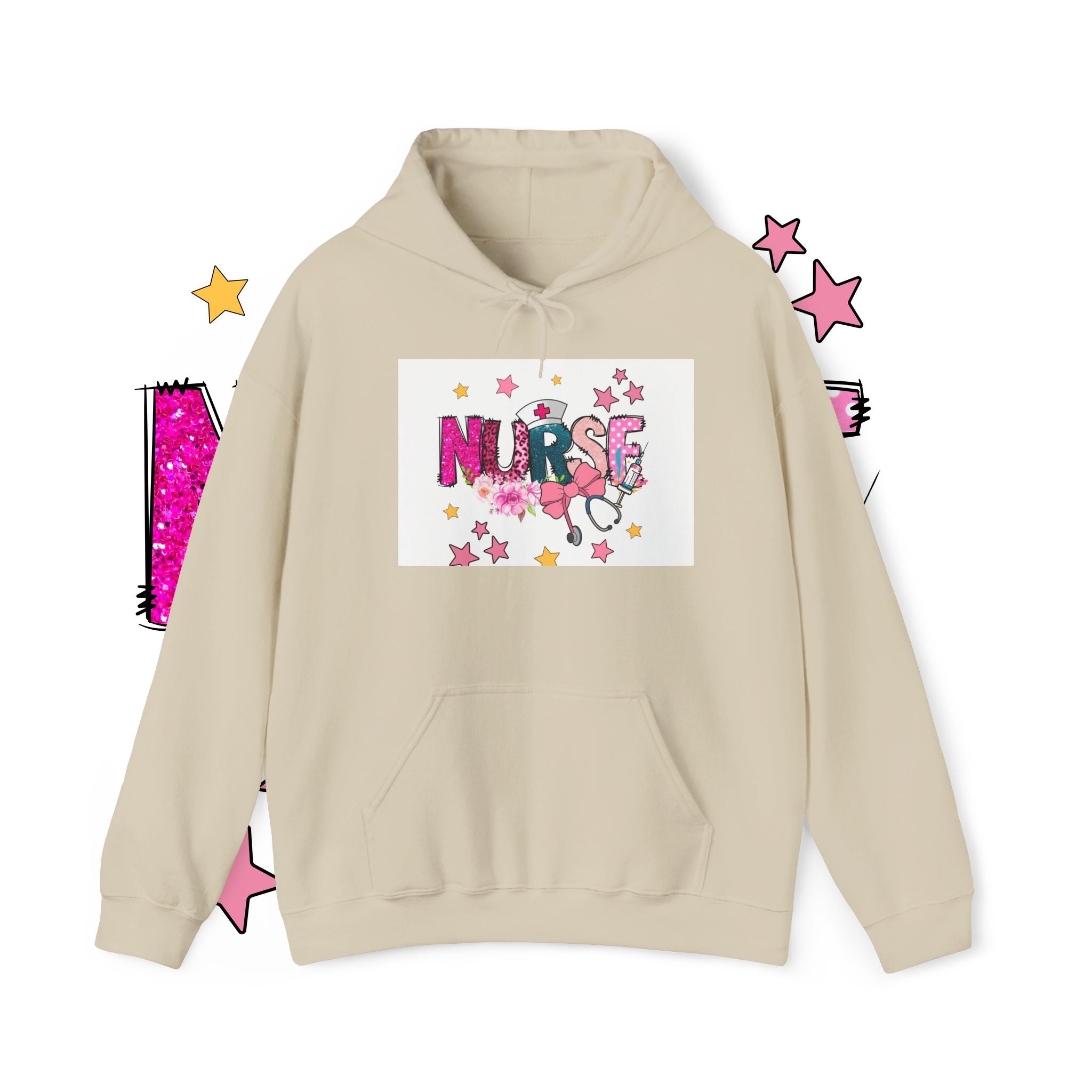 Nurse Stethoscope Stars Hoodie — Cute Floral Nursing Appreciation Gift