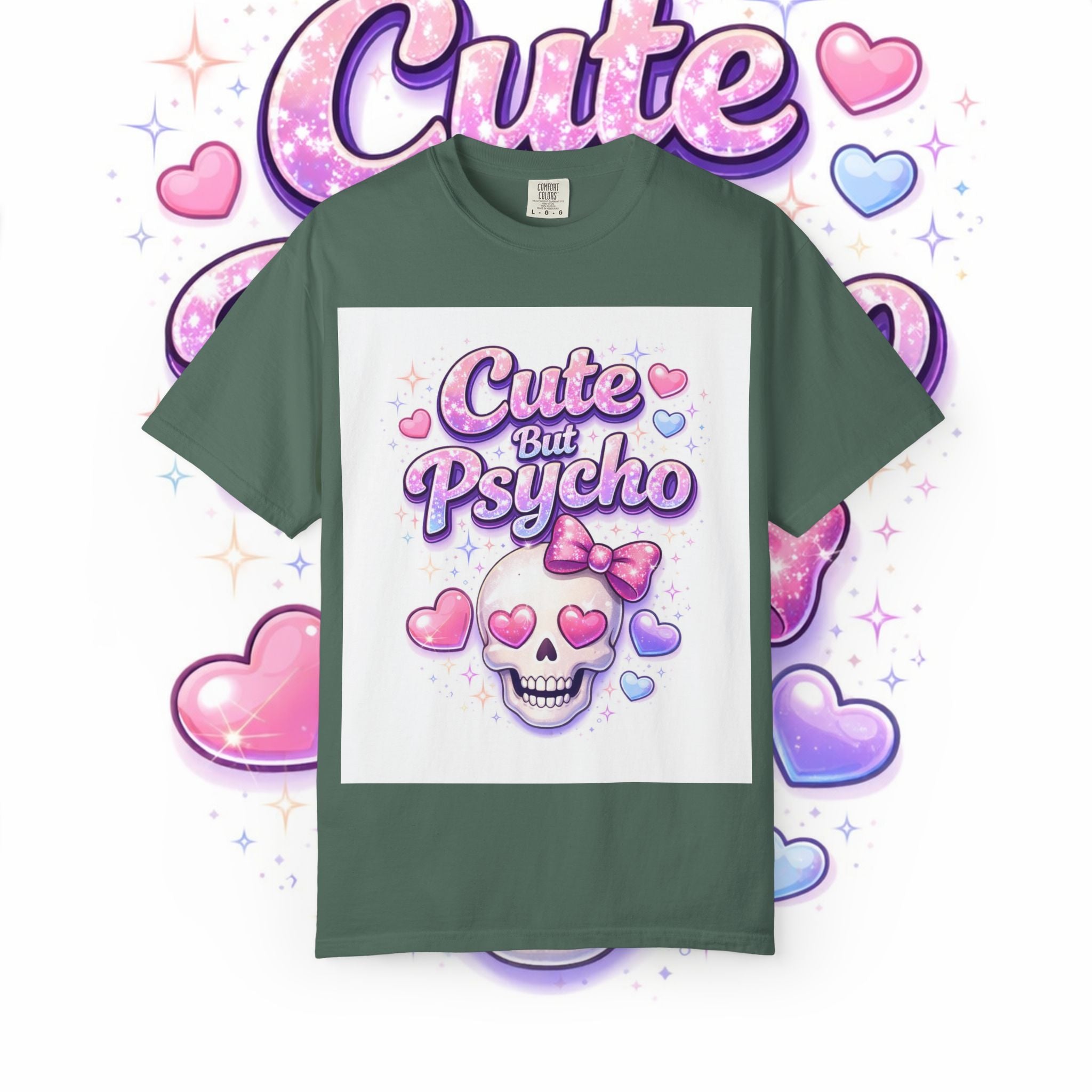 Cute But Psycho Skull T-Shirt — Pastel Kawaii Skull Tee