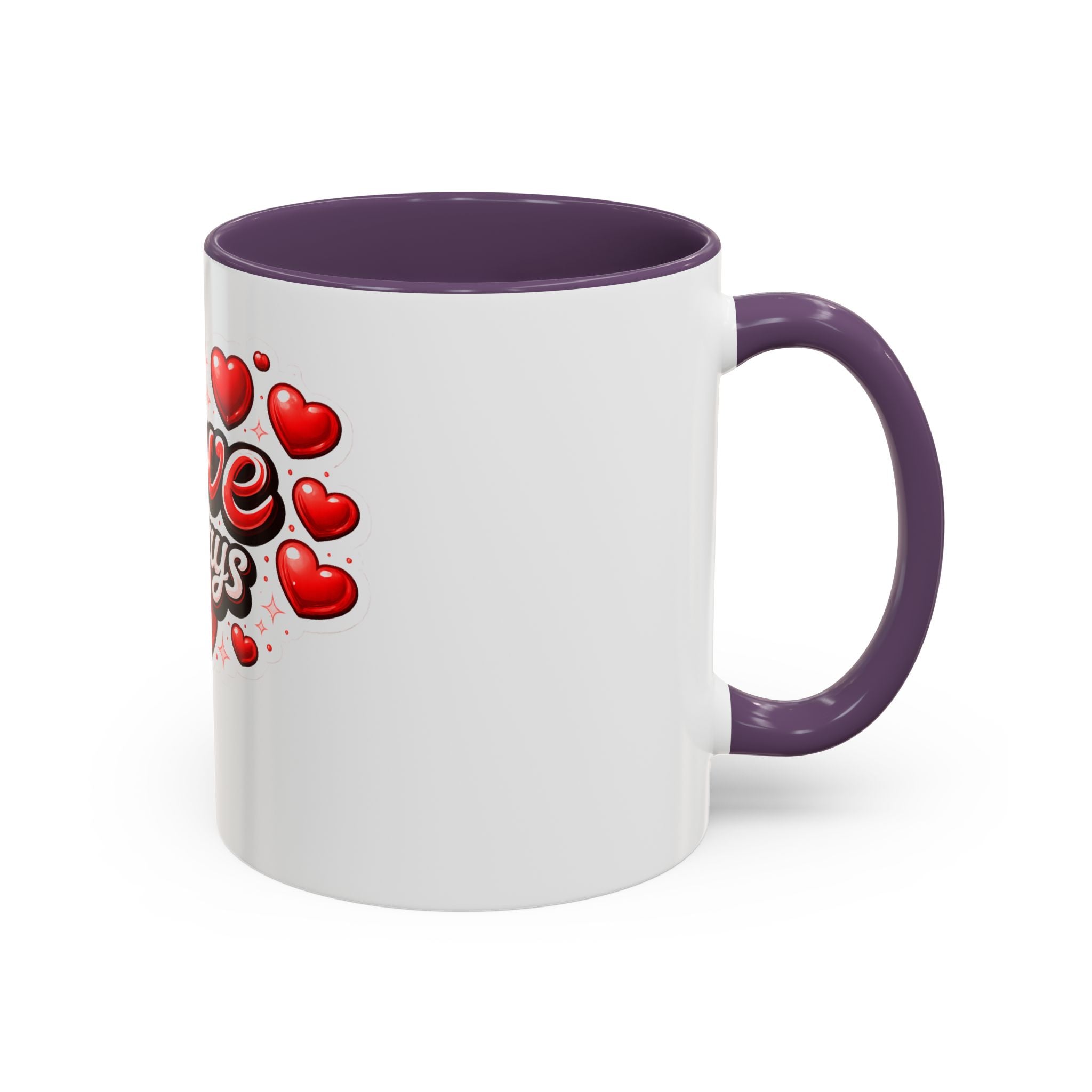 Love Always Coffee Mug — Romantic Heart Accent Mug (11/15oz)