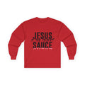 Long Sleeve Tee — "Jesus Is The Secret Sauce" Christian Graphic Shirt