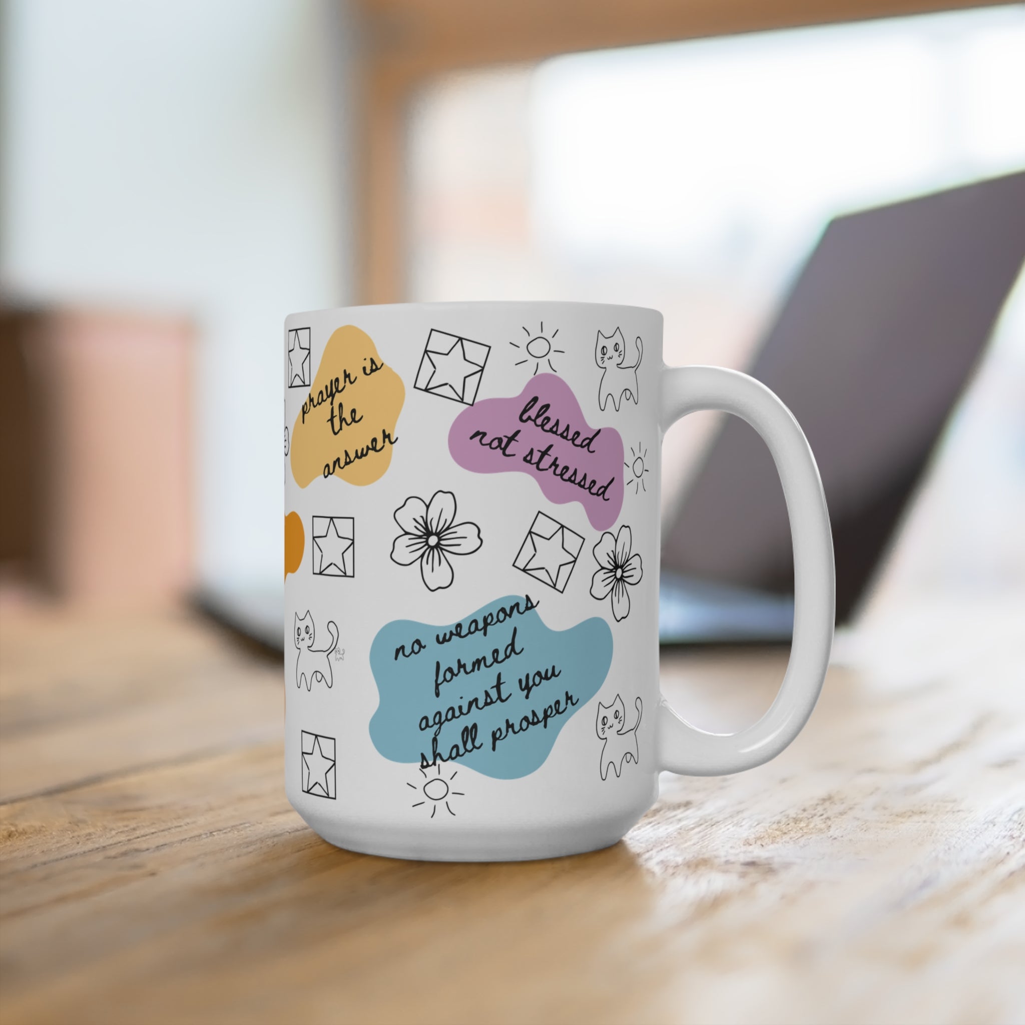 Inspirational Scripture Quote 15oz Mug — 'God is the Answer' Prayer & Encouragement Coffee Cup