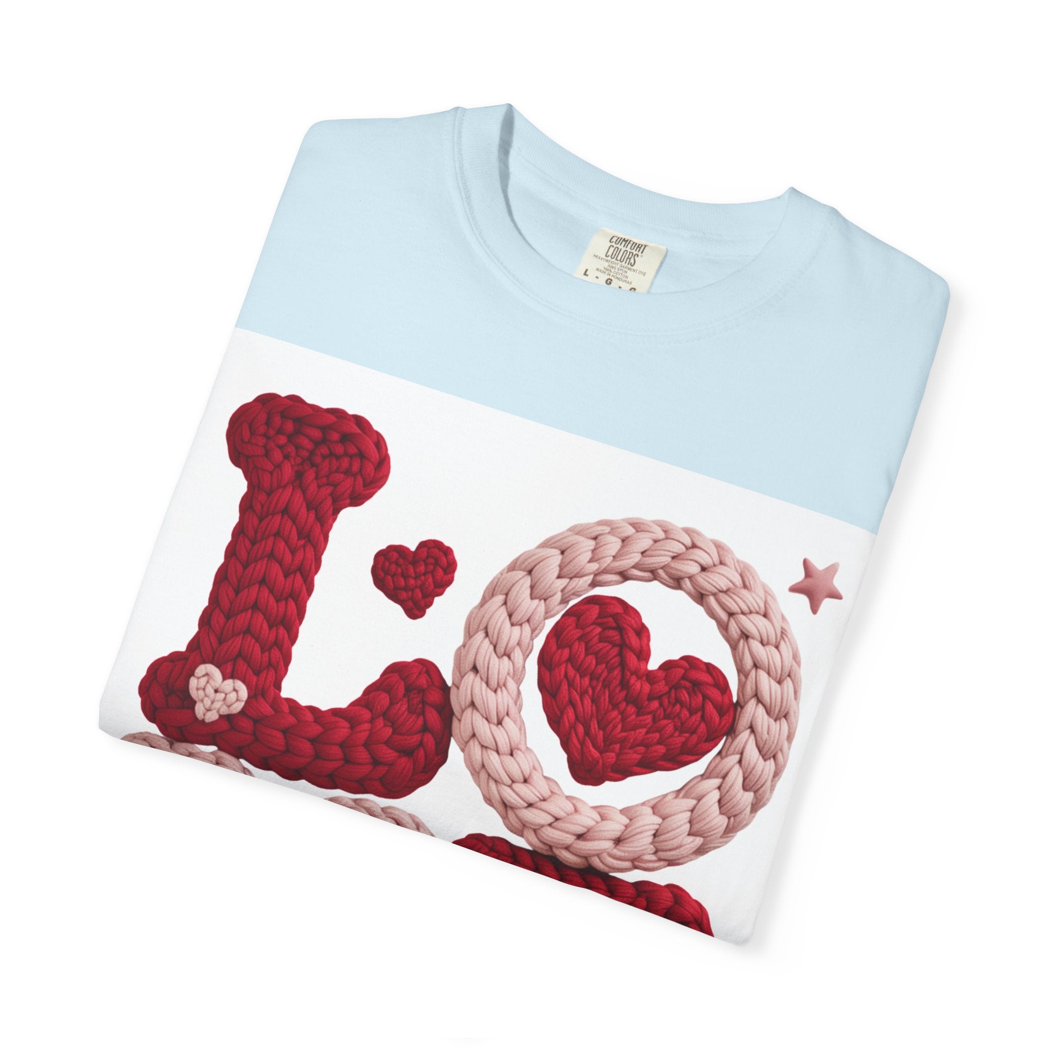 Love Knit Graphic T-Shirt — Valentine’s Day Heart Design