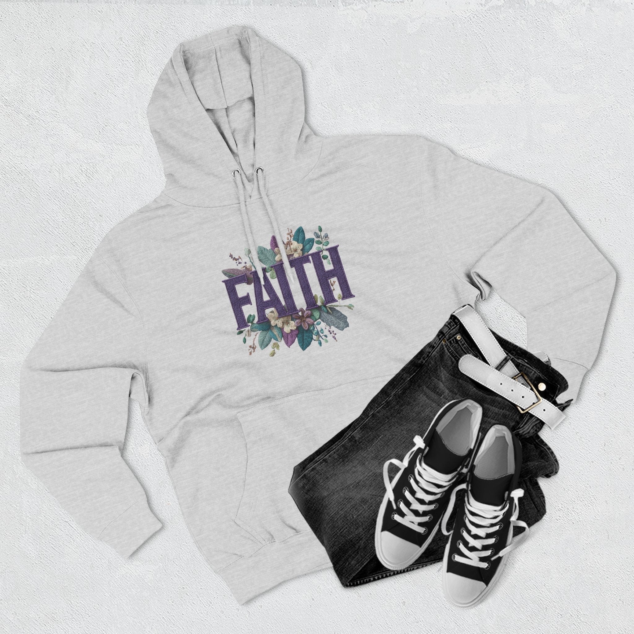 Faith Floral Hoodie — Inspirational Christian Pullover