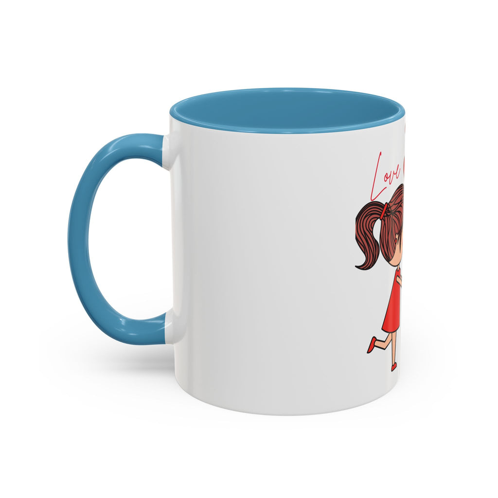 Love Couple Accent Coffee Mug — Cute Romantic Cartoon Mug (11/15oz)