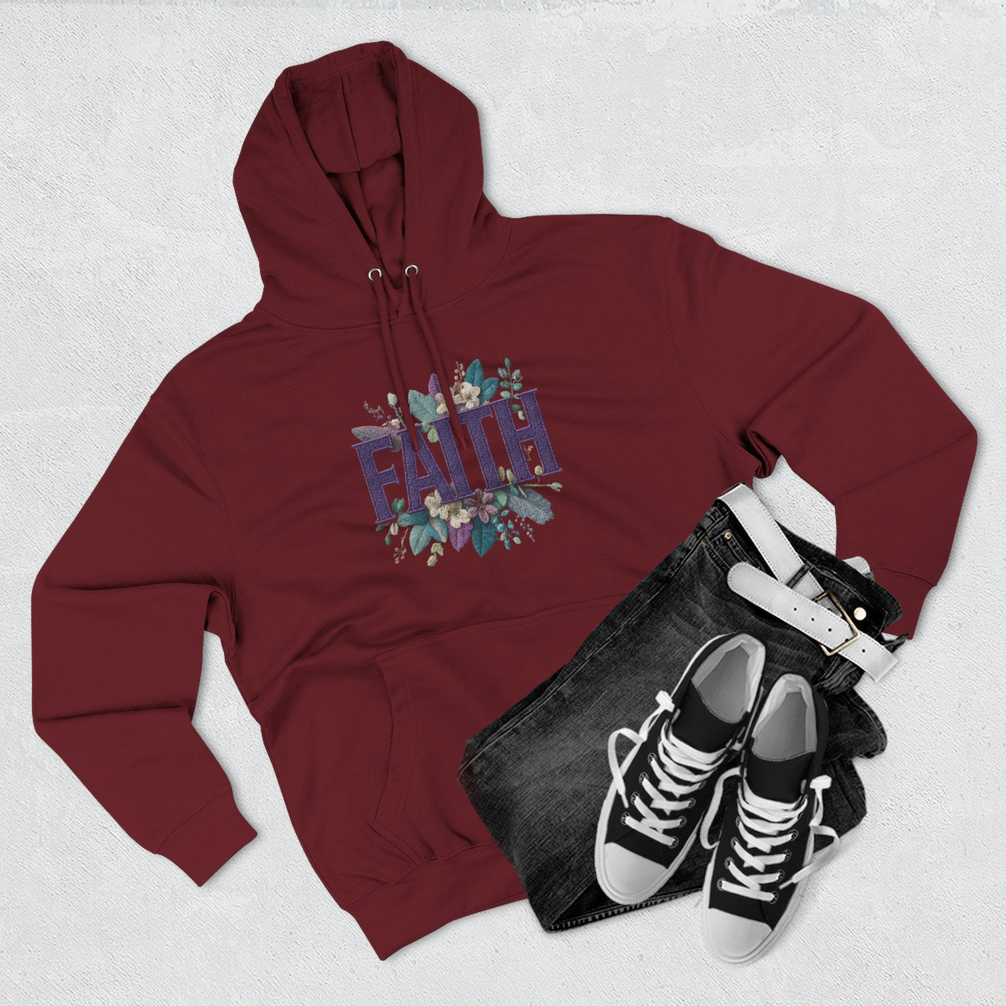 Faith Floral Hoodie — Inspirational Christian Pullover