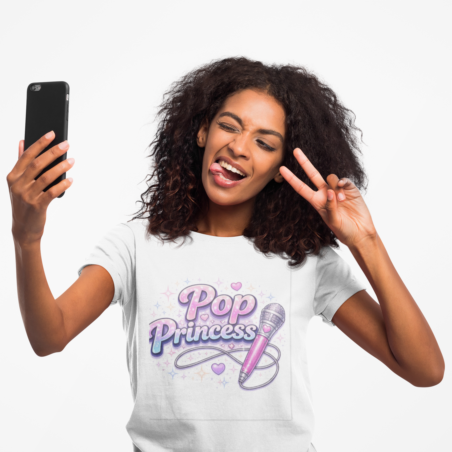 Pop Princess Sweatshirt — Cute Pink Microphone Graphic Crewneck