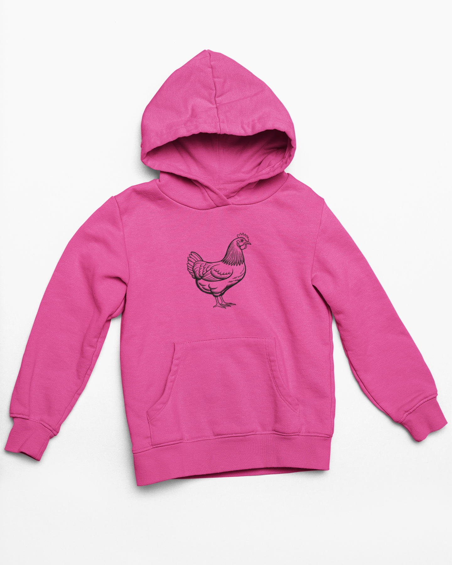 Chicken Line Art Hoodie — Minimal Farmhouse Poultry Graphic