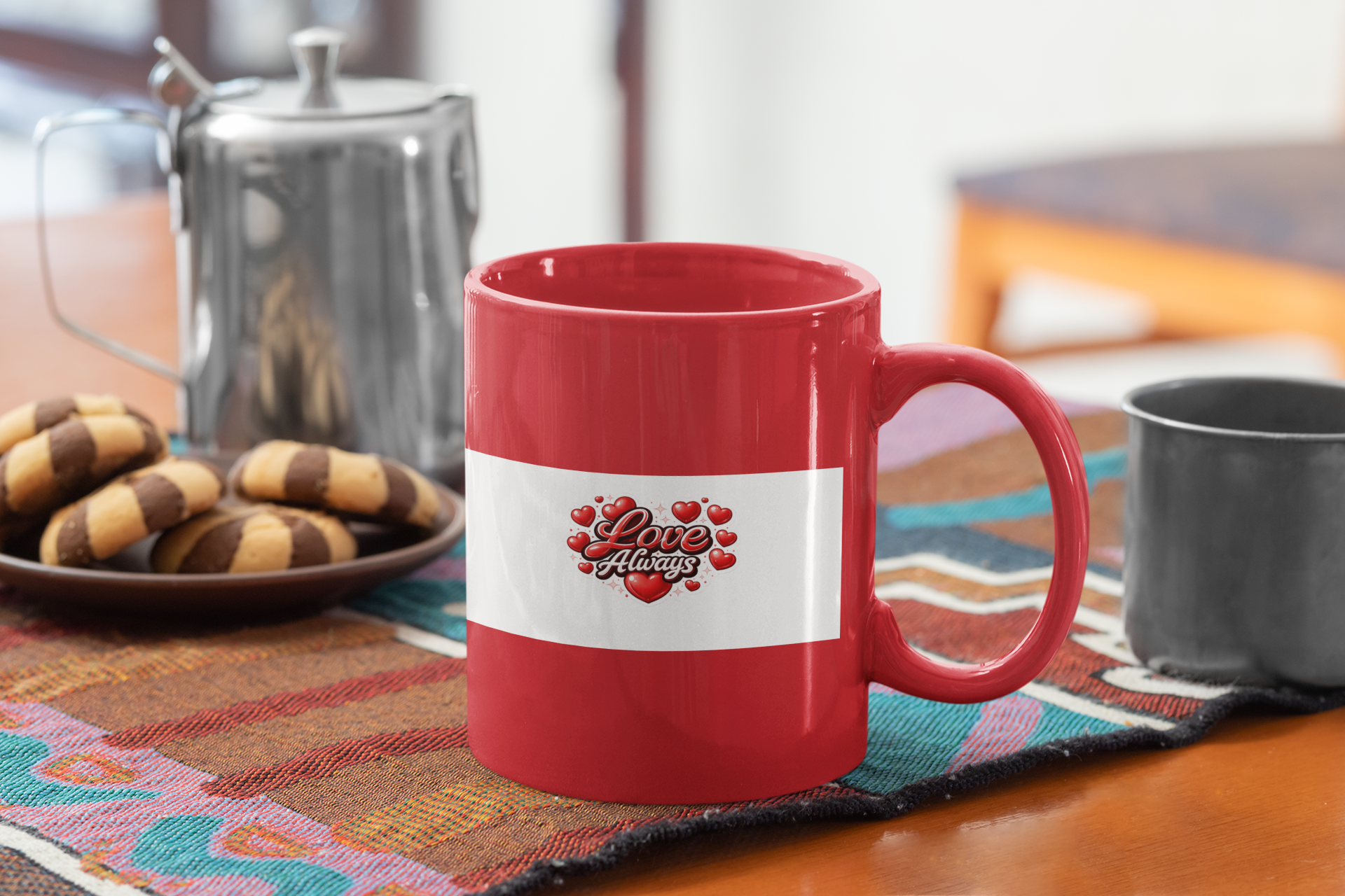 Love Always Coffee Mug — Romantic Heart Accent Mug (11/15oz)