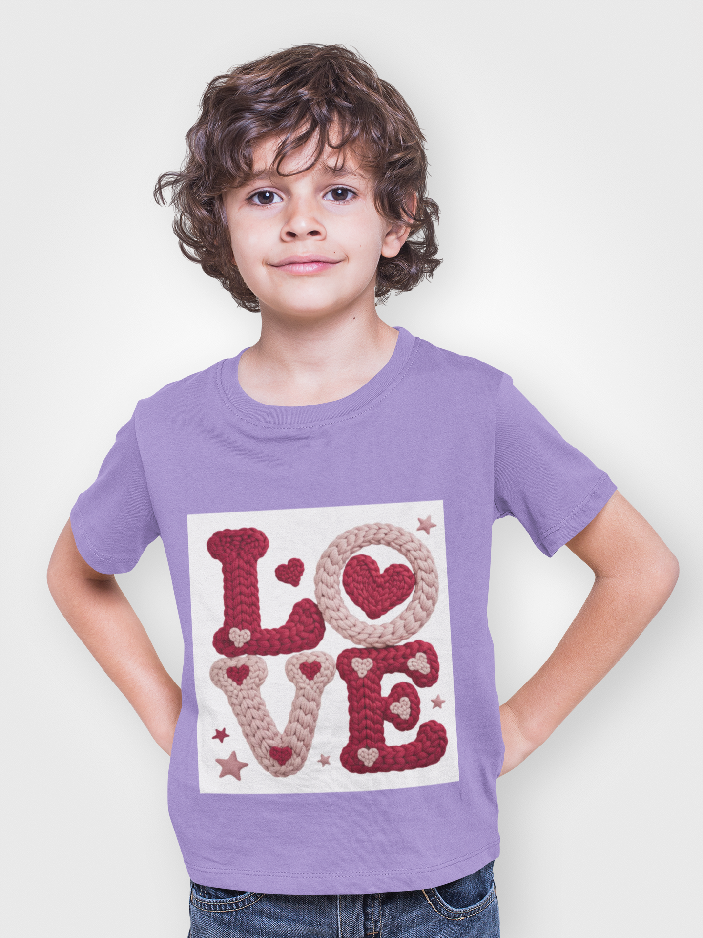 Love Knit Graphic T-Shirt — Valentine’s Day Heart Design