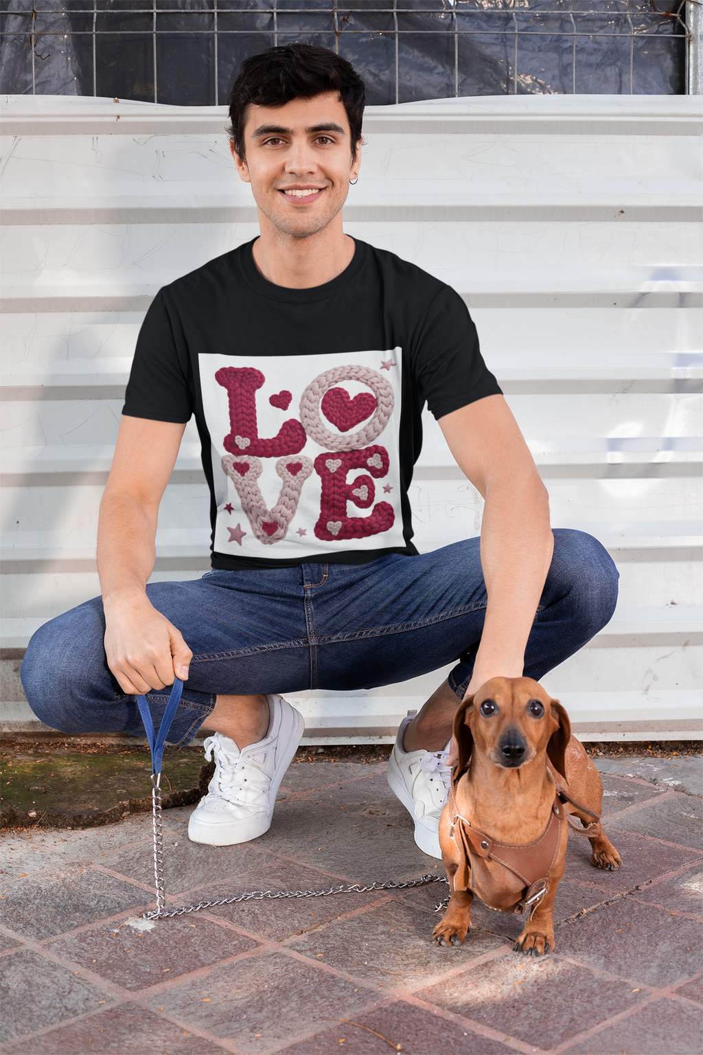 Love Knit Graphic T-Shirt — Valentine’s Day Heart Design
