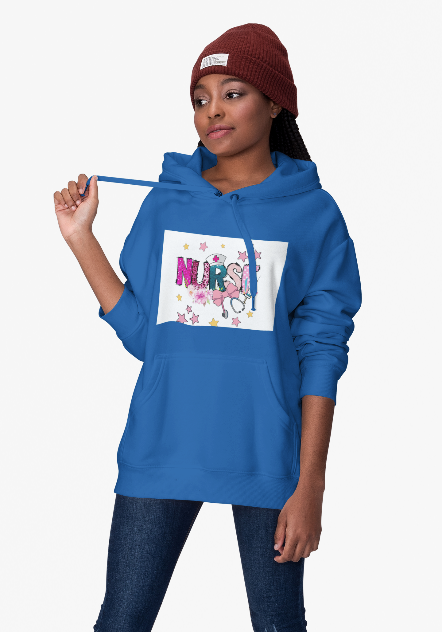 Nurse Stethoscope Stars Hoodie — Cute Floral Nursing Appreciation Gift