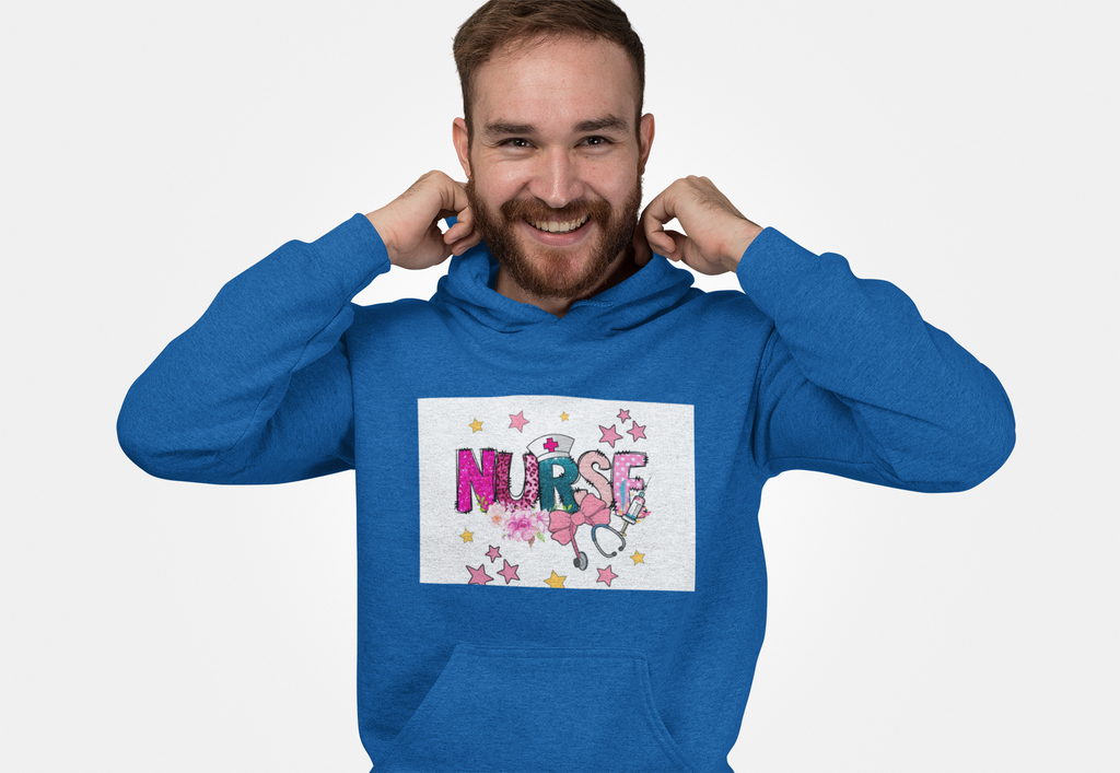 Nurse Stethoscope Stars Hoodie — Cute Floral Nursing Appreciation Gift
