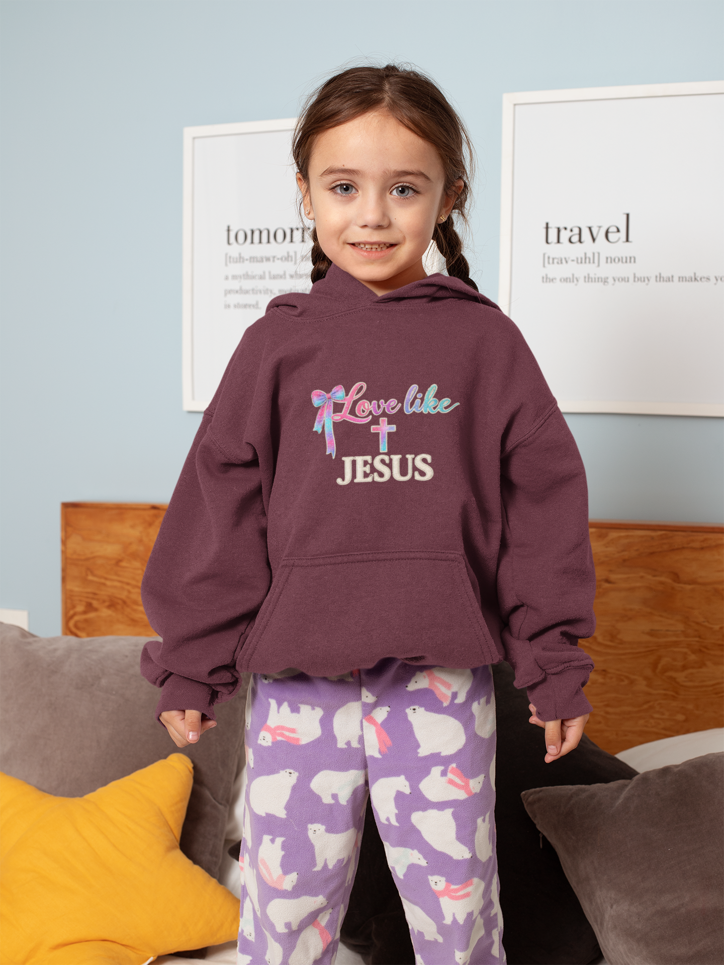 Love Like Jesus Hoodie — Faith-Based Christian Pullover with Cross Design