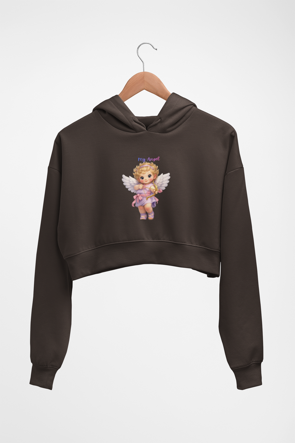 Angel Cherub Hoodie — 'Pray Hard' Cute Vintage Baby Angel Pullover