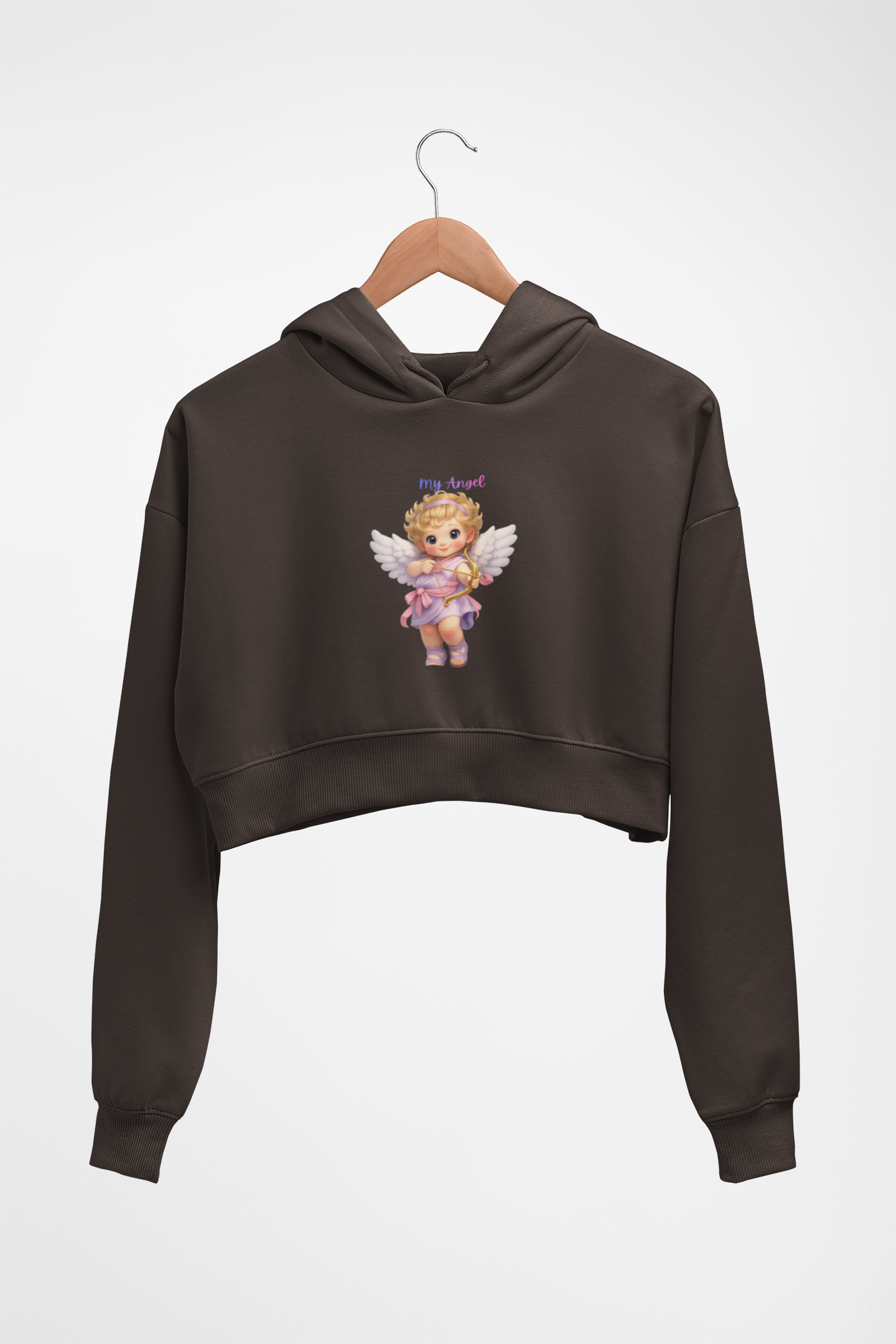 Angel Cherub Hoodie — 'Pray Hard' Cute Vintage Baby Angel Pullover