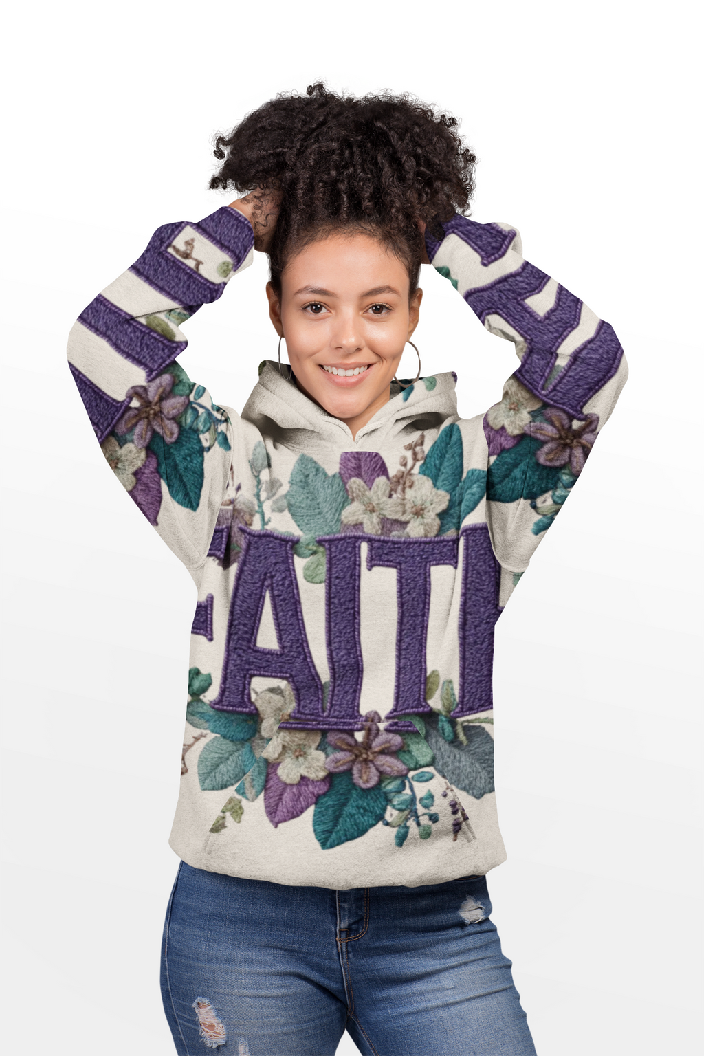 Faith Floral Hoodie — Inspirational Christian Pullover