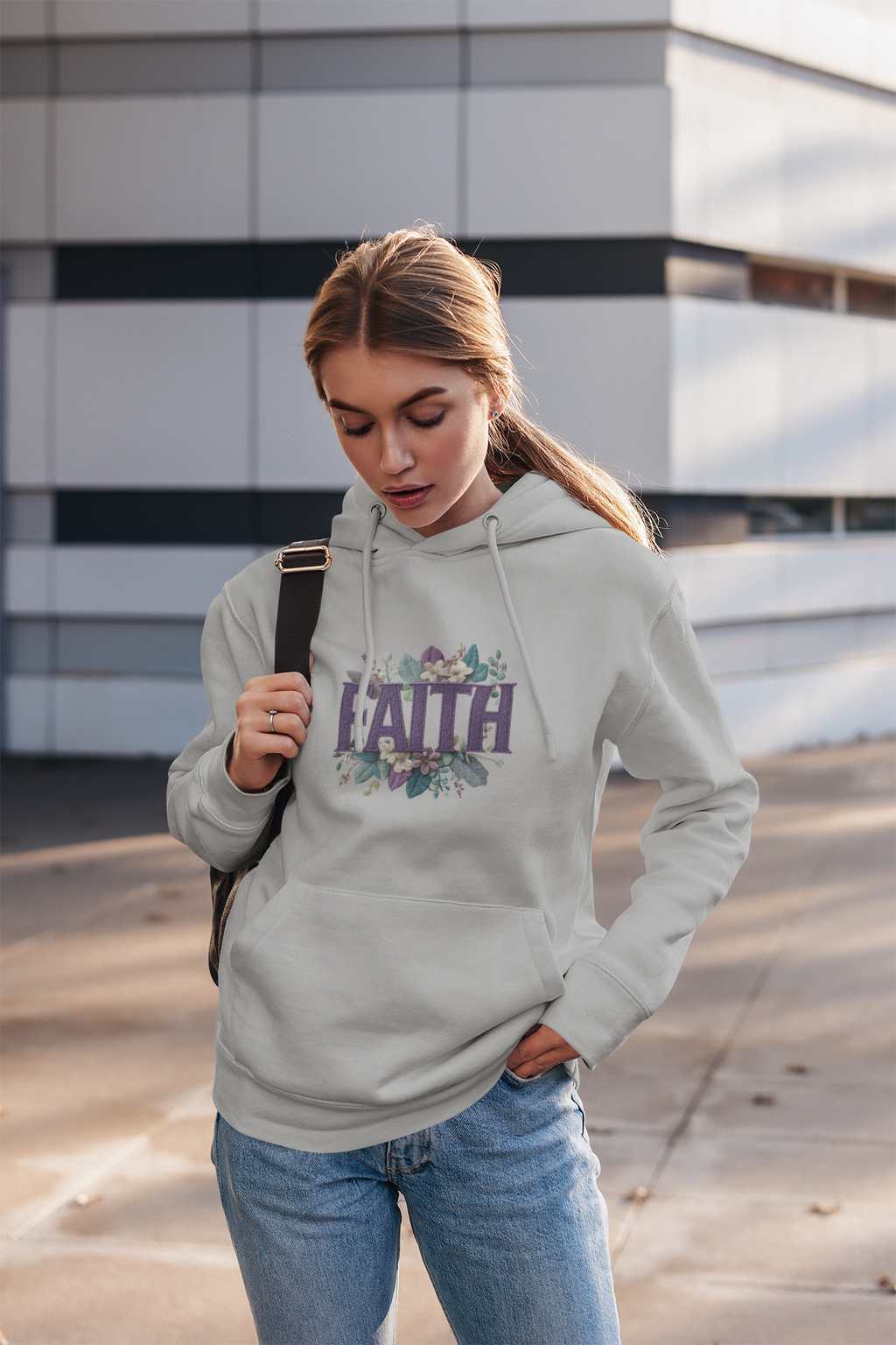 Faith Floral Hoodie — Inspirational Christian Pullover