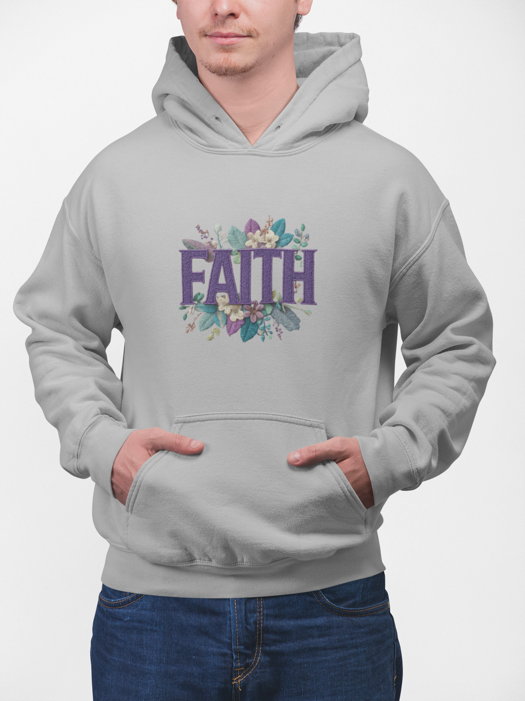 Faith Floral Hoodie — Inspirational Christian Pullover