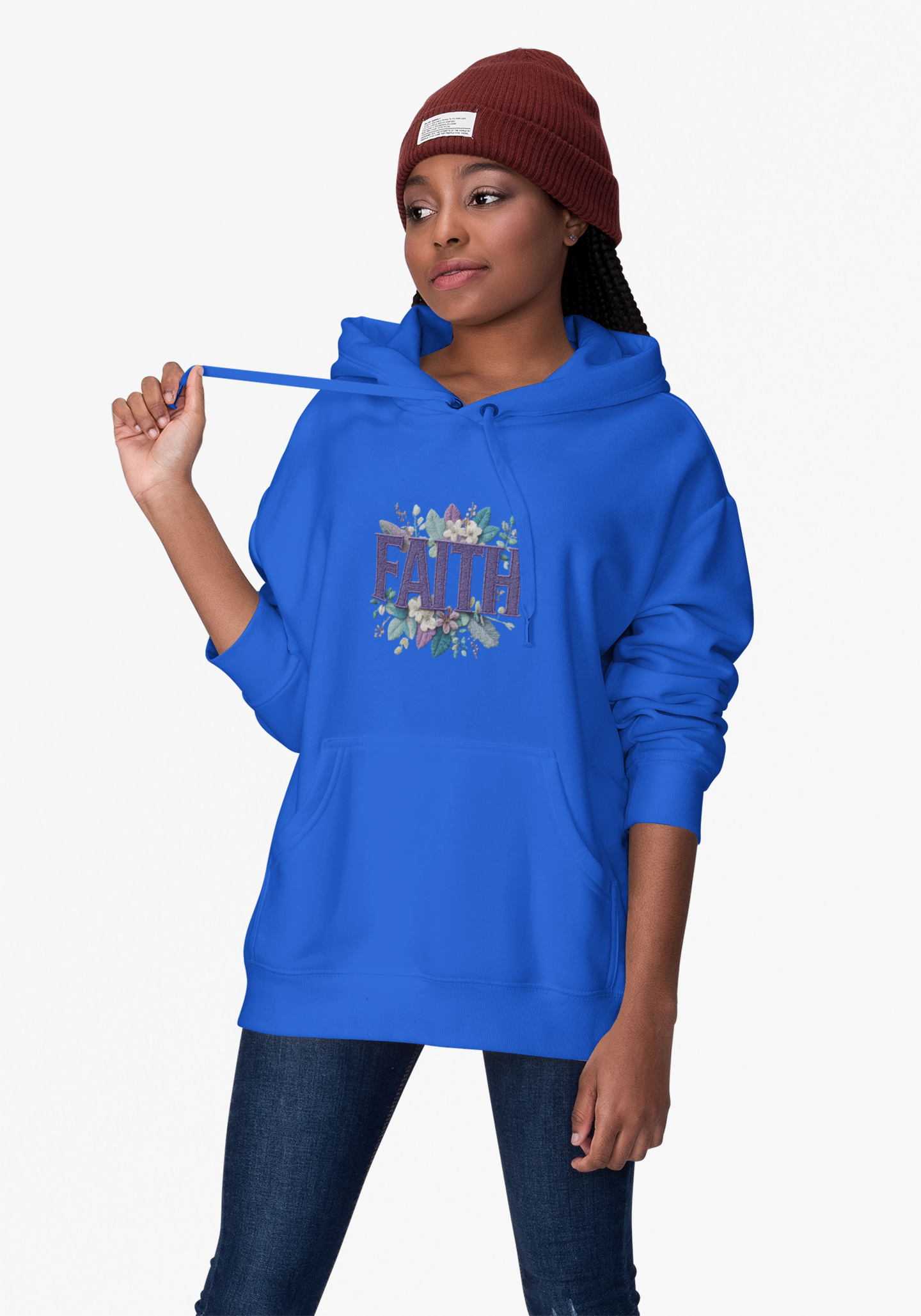 Faith Floral Hoodie — Inspirational Christian Pullover