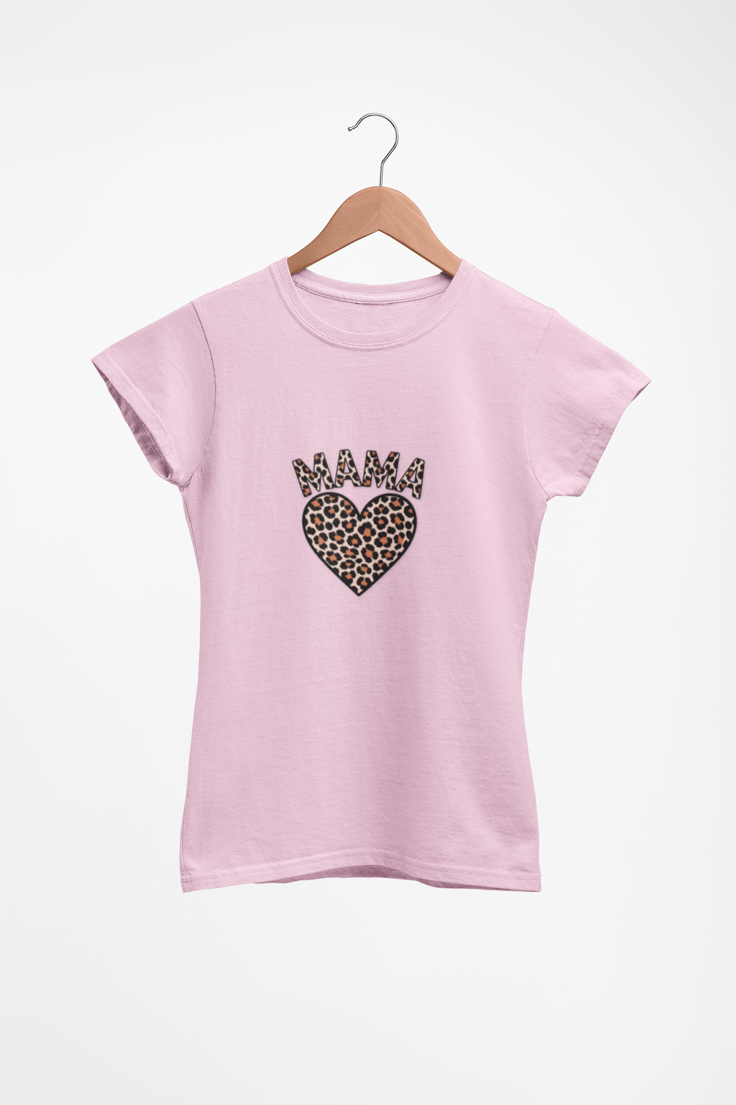 Mama Leopard Heart T-Shirt — Women's Mom Tee for Mother's Day & Everyday