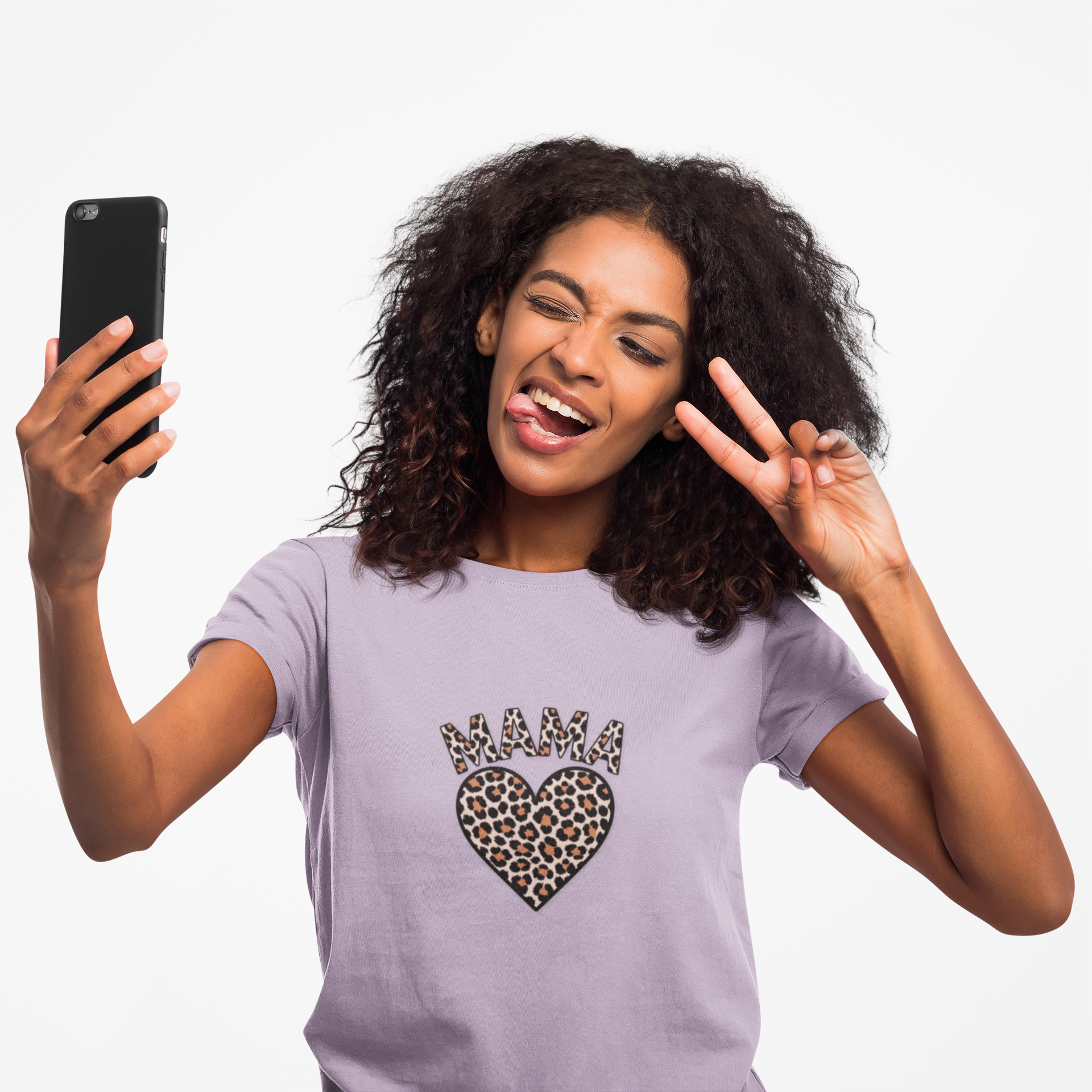 Mama Leopard Heart T-Shirt — Women's Mom Tee for Mother's Day & Everyday