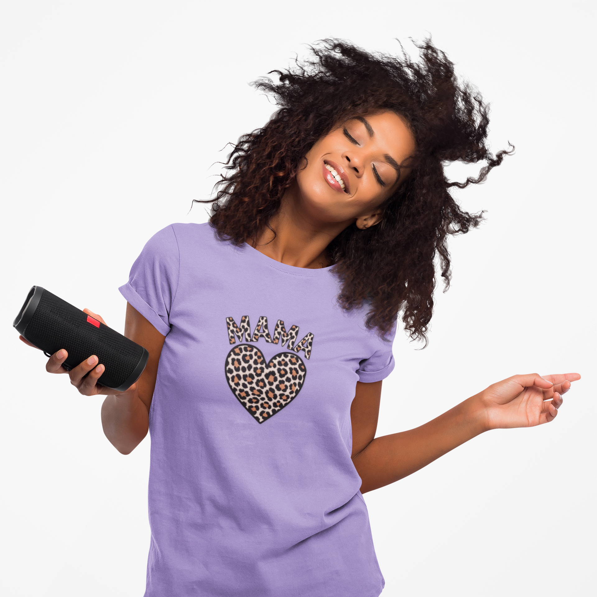 Mama Leopard Heart T-Shirt — Women's Mom Tee for Mother's Day & Everyday