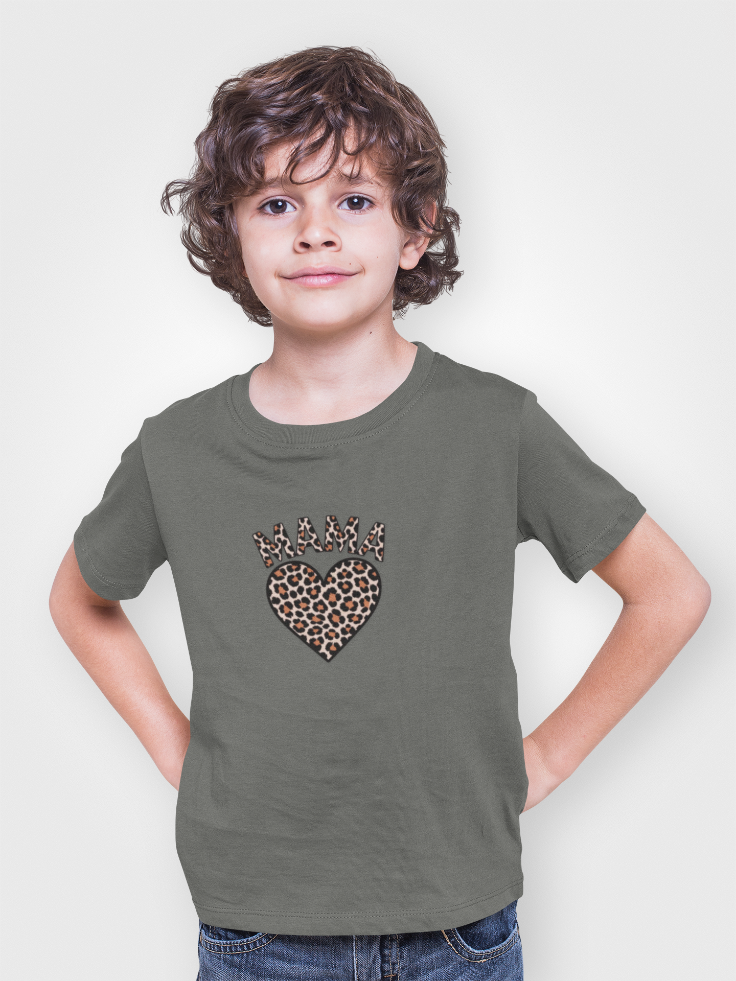 Mama Leopard Heart T-Shirt — Women's Mom Tee for Mother's Day & Everyday
