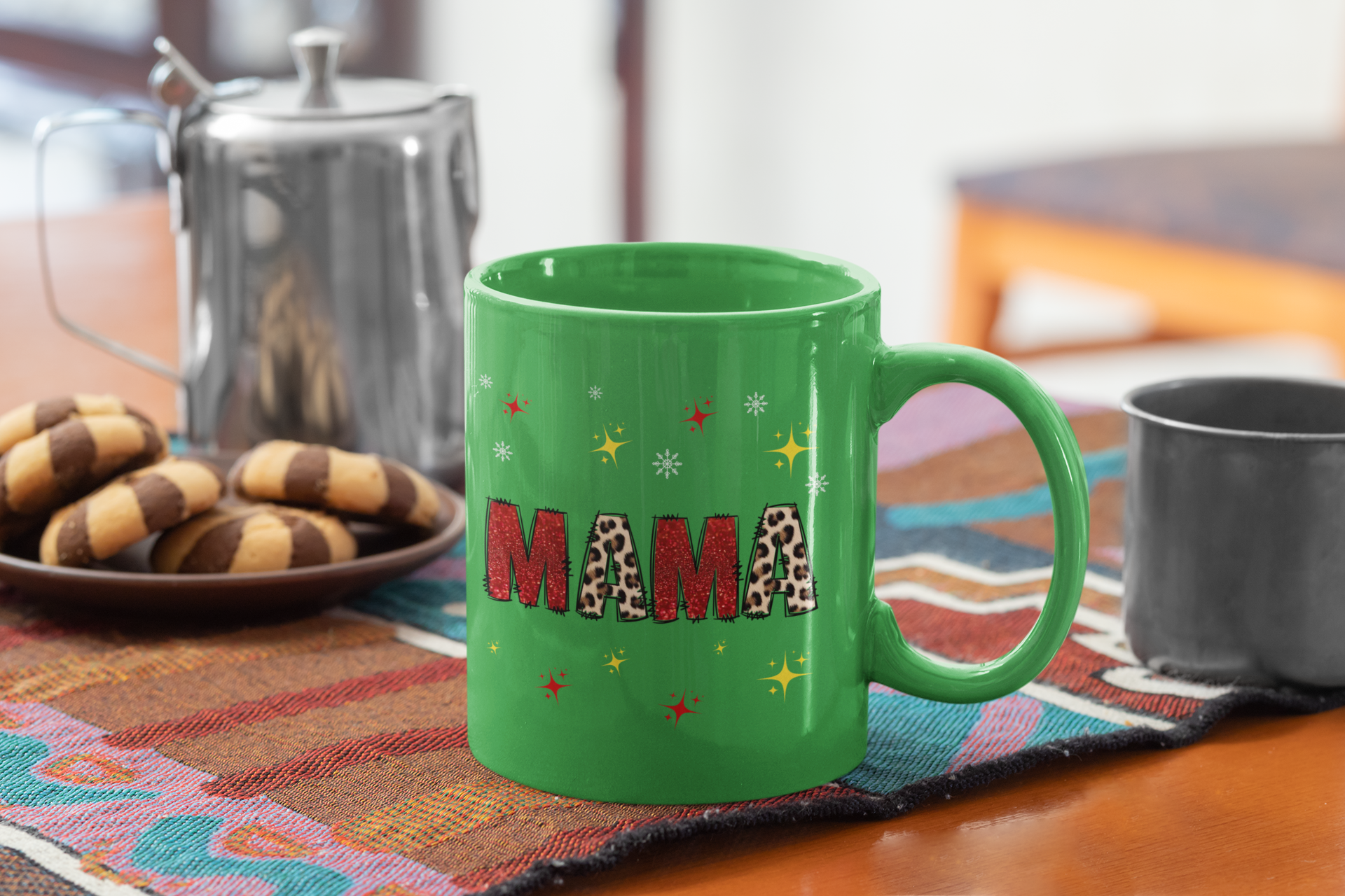 Mama Leopard Print Long Sleeve Tee — Cute Sparkle Mother's Day Shirt