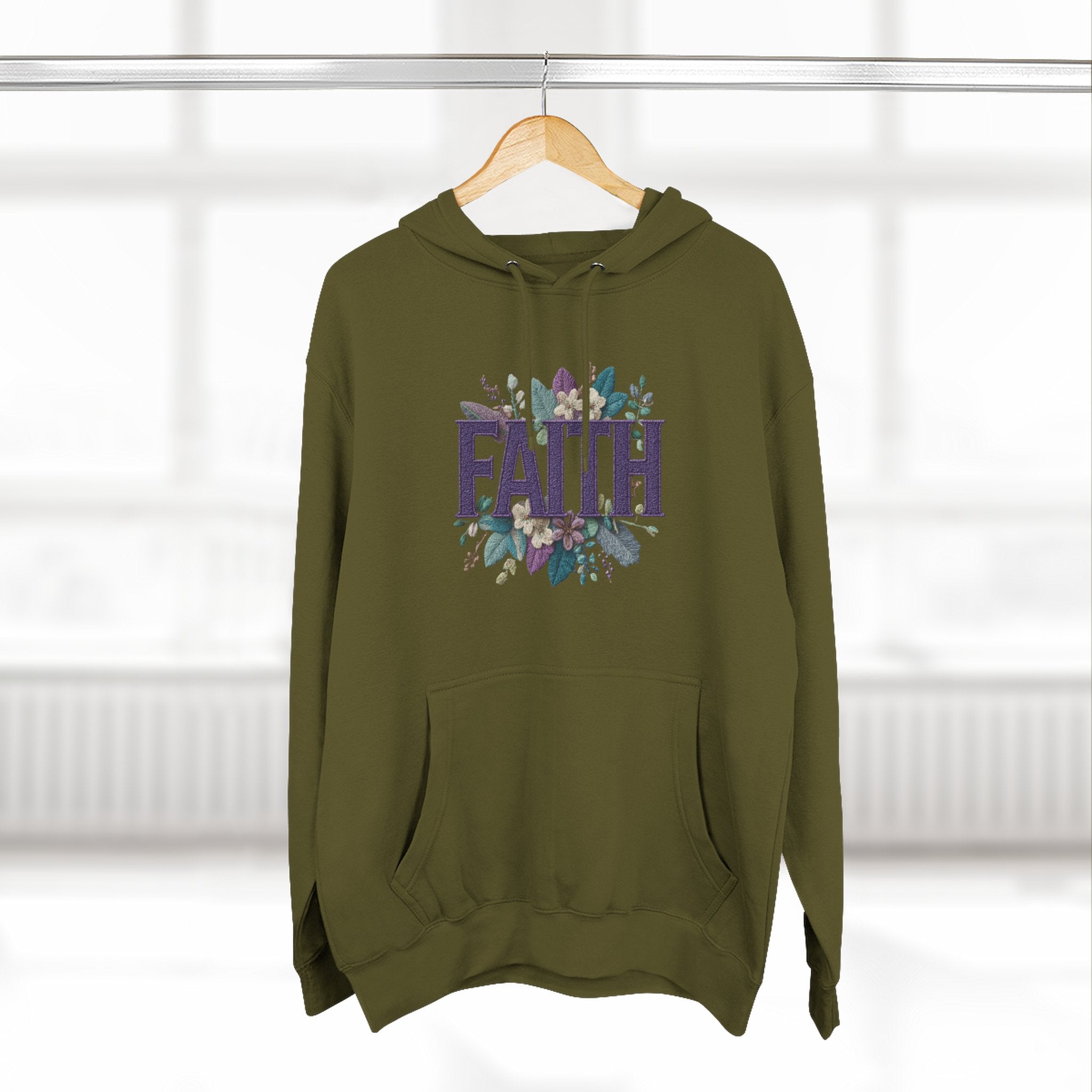 Faith Floral Hoodie — Inspirational Christian Pullover