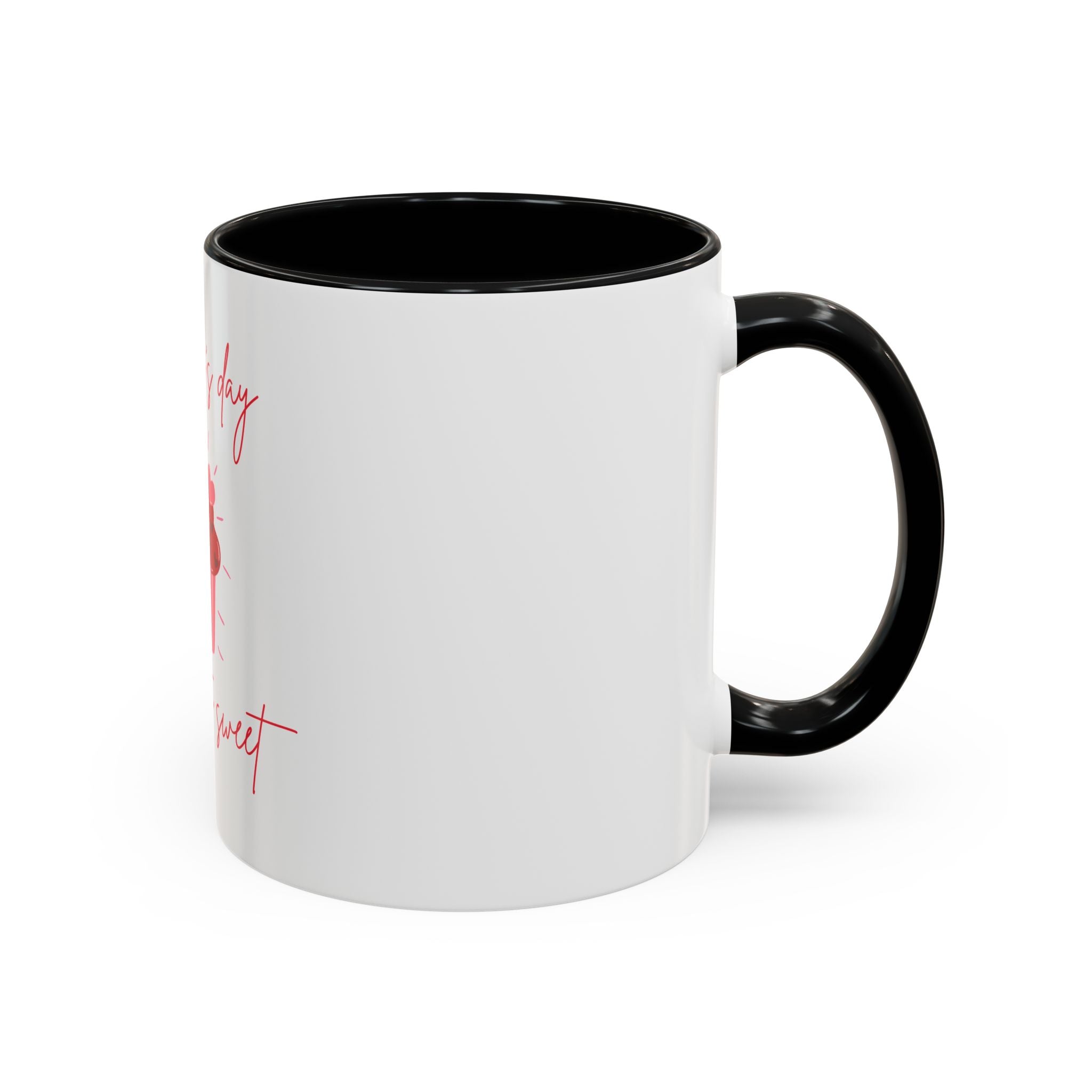 Valentine's Day Mug - "You're Too Sweet" Cup with Heart Cupcake Design