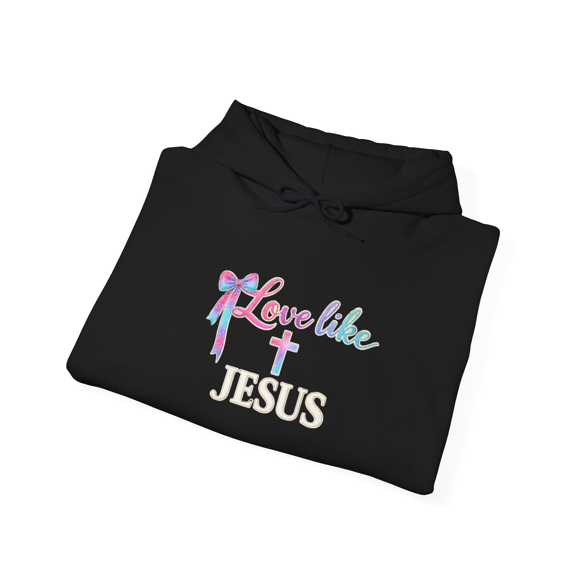 Love Like Jesus Hoodie — Faith-Based Christian Pullover with Cross Design