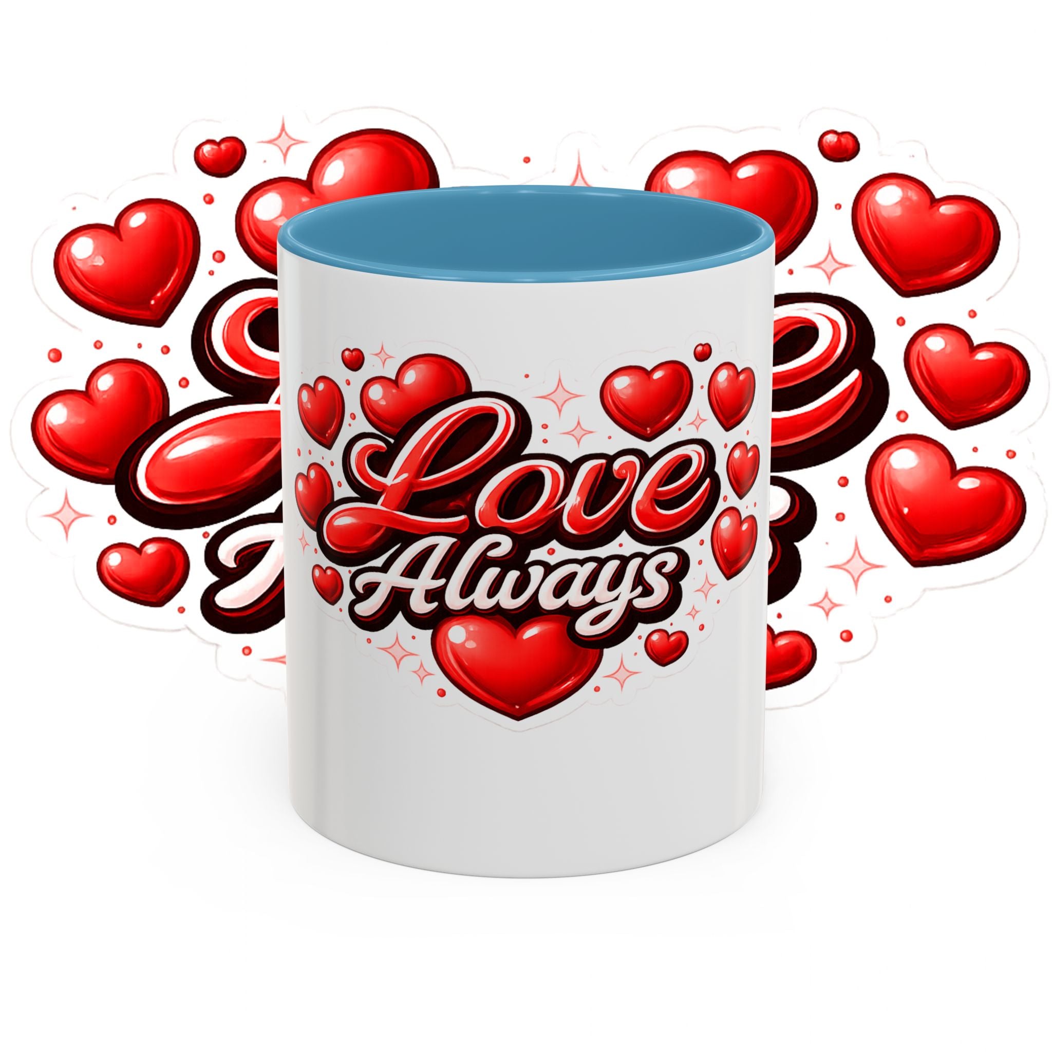 Love Always Coffee Mug — Romantic Heart Accent Mug (11/15oz)