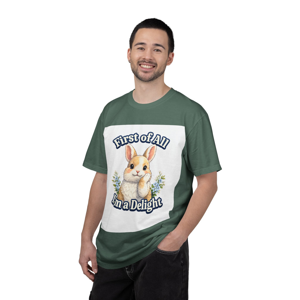 Bunny Graphic T-Shirt — "First of All I’m a Delight" Cute Rabbit Tee