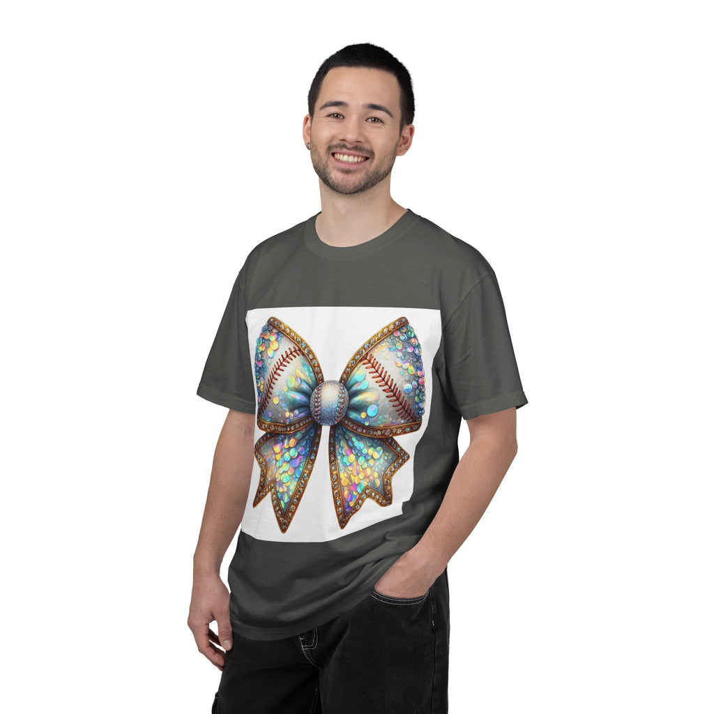 Sequin Bow Graphic T-Shirt — Shimmering Ribbon Art Tee