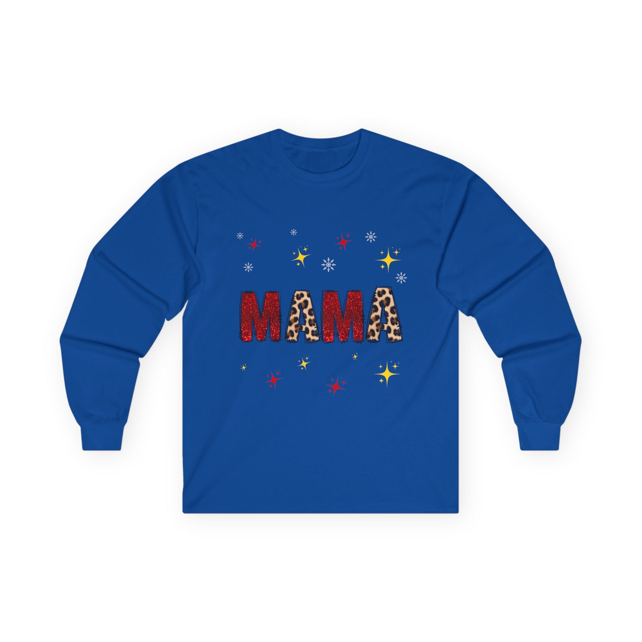 Mama Leopard Print Long Sleeve Tee — Cute Sparkle Mother's Day Shirt