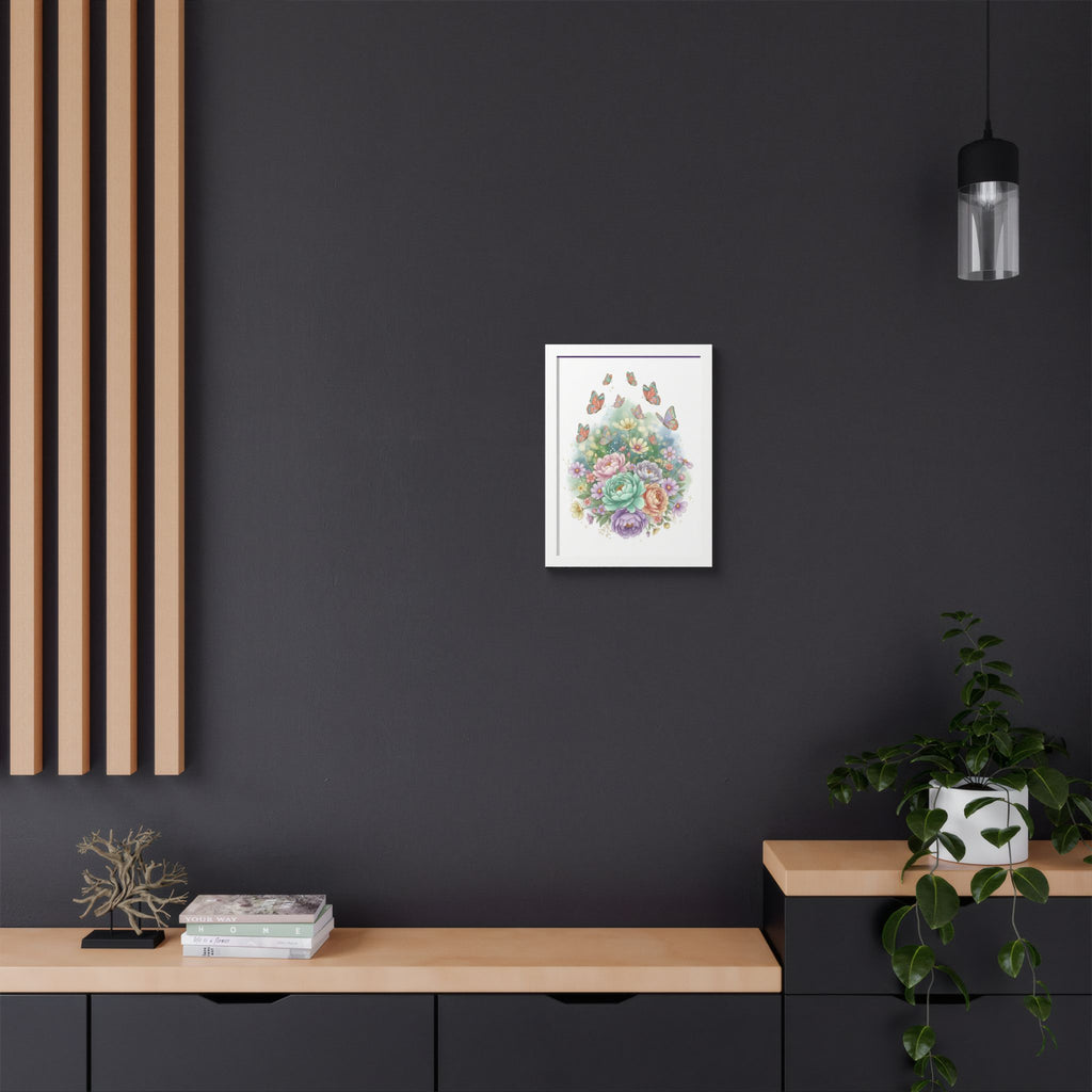 Floral Bouquet & Butterflies Framed Poster