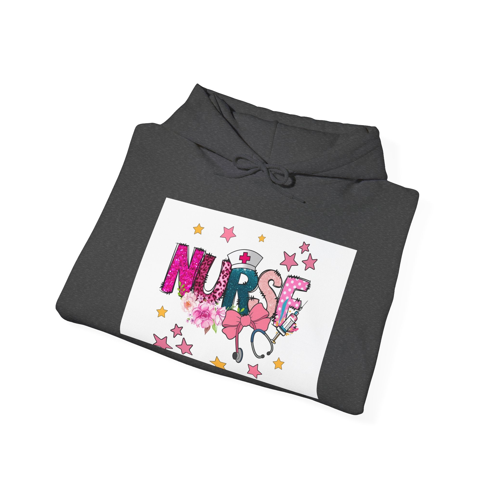 Nurse Stethoscope Stars Hoodie — Cute Floral Nursing Appreciation Gift