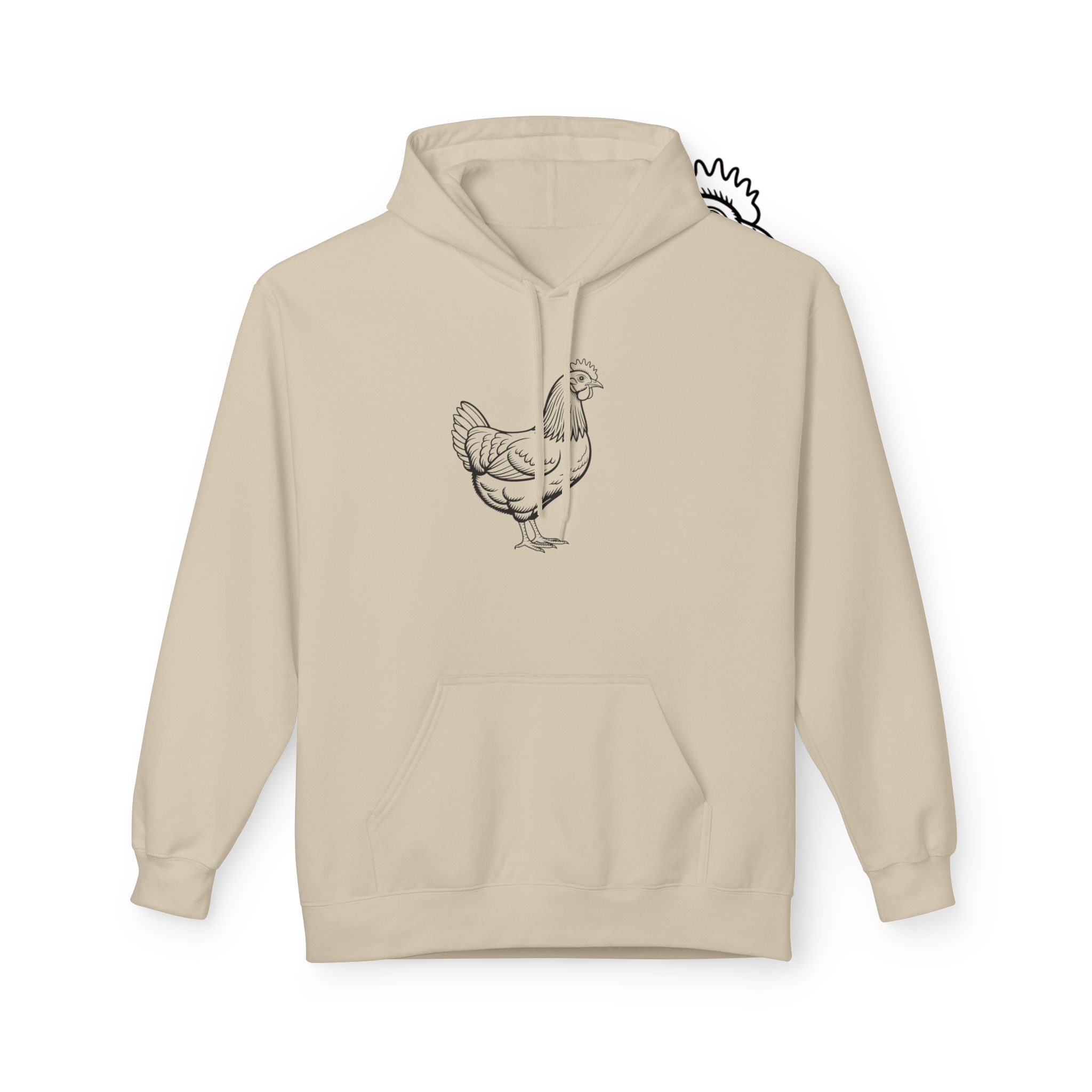 Chicken Line Art Hoodie — Minimal Farmhouse Poultry Graphic