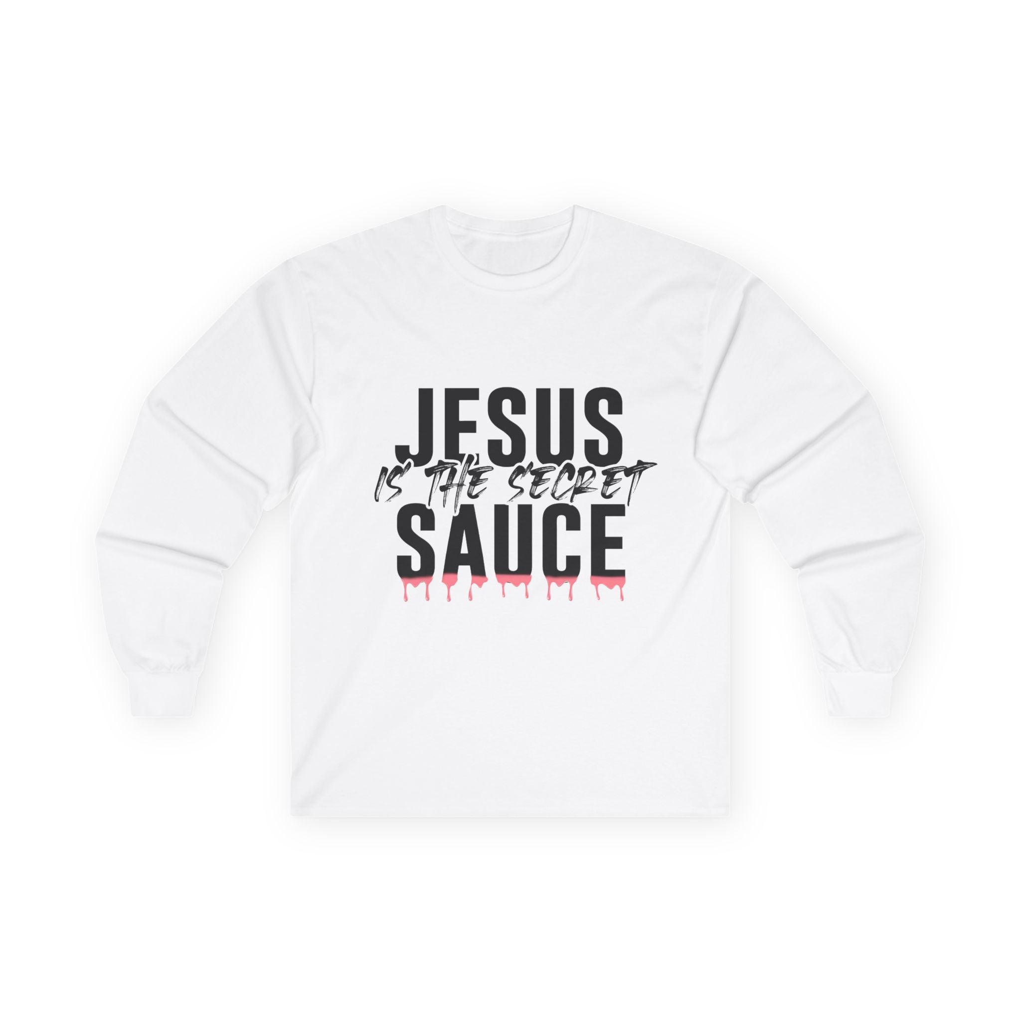 Long Sleeve Tee — "Jesus Is The Secret Sauce" Christian Graphic Shirt