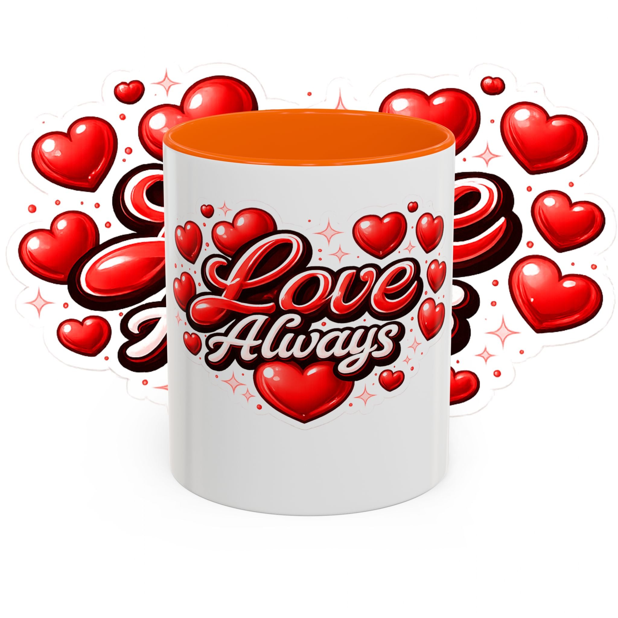 Love Always Coffee Mug — Romantic Heart Accent Mug (11/15oz)