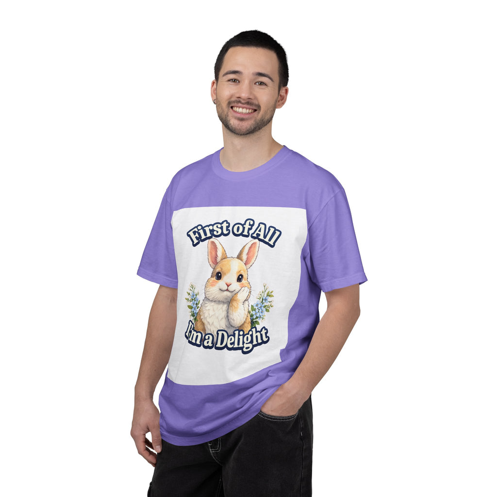 Bunny Graphic T-Shirt — "First of All I’m a Delight" Cute Rabbit Tee