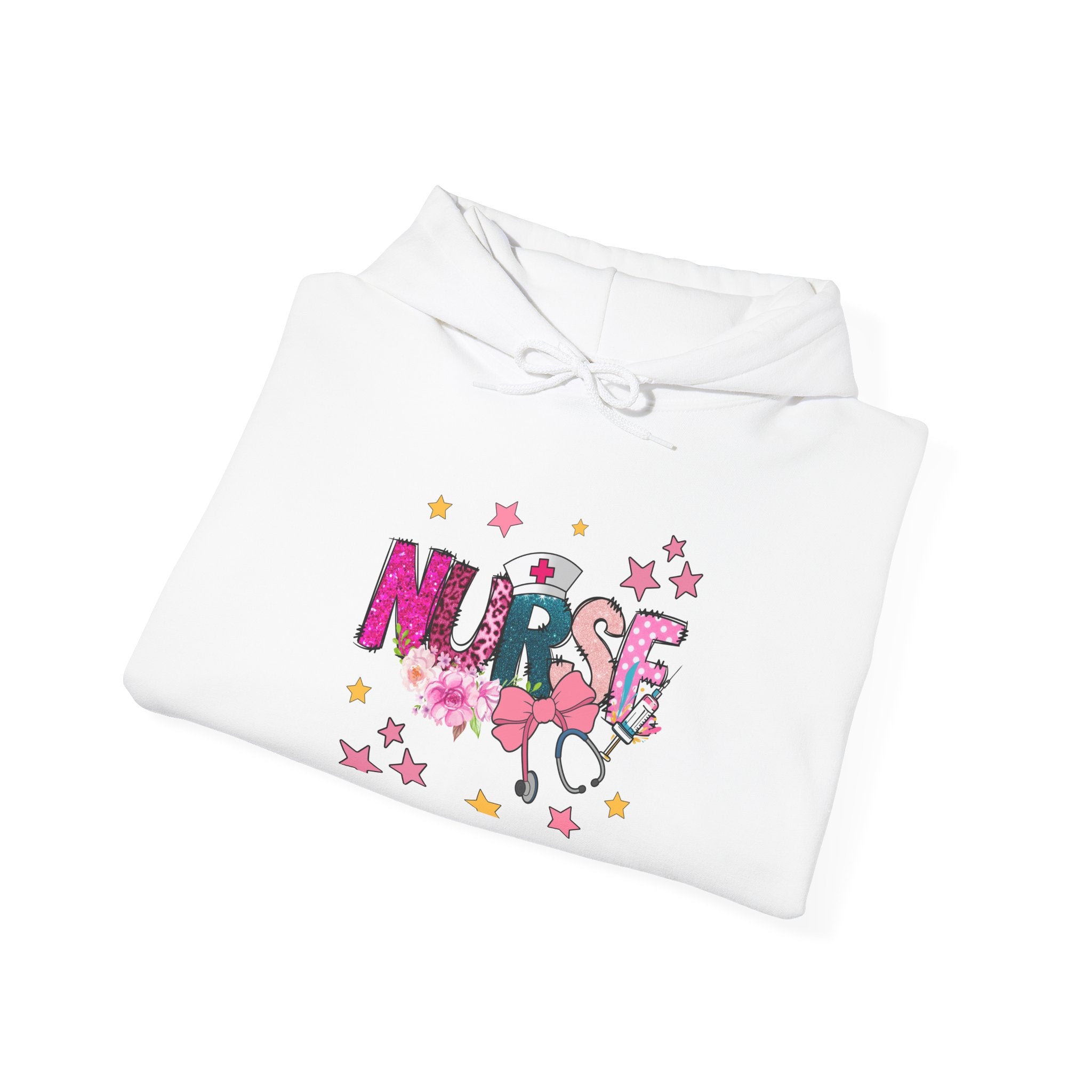 Nurse Stethoscope Stars Hoodie — Cute Floral Nursing Appreciation Gift