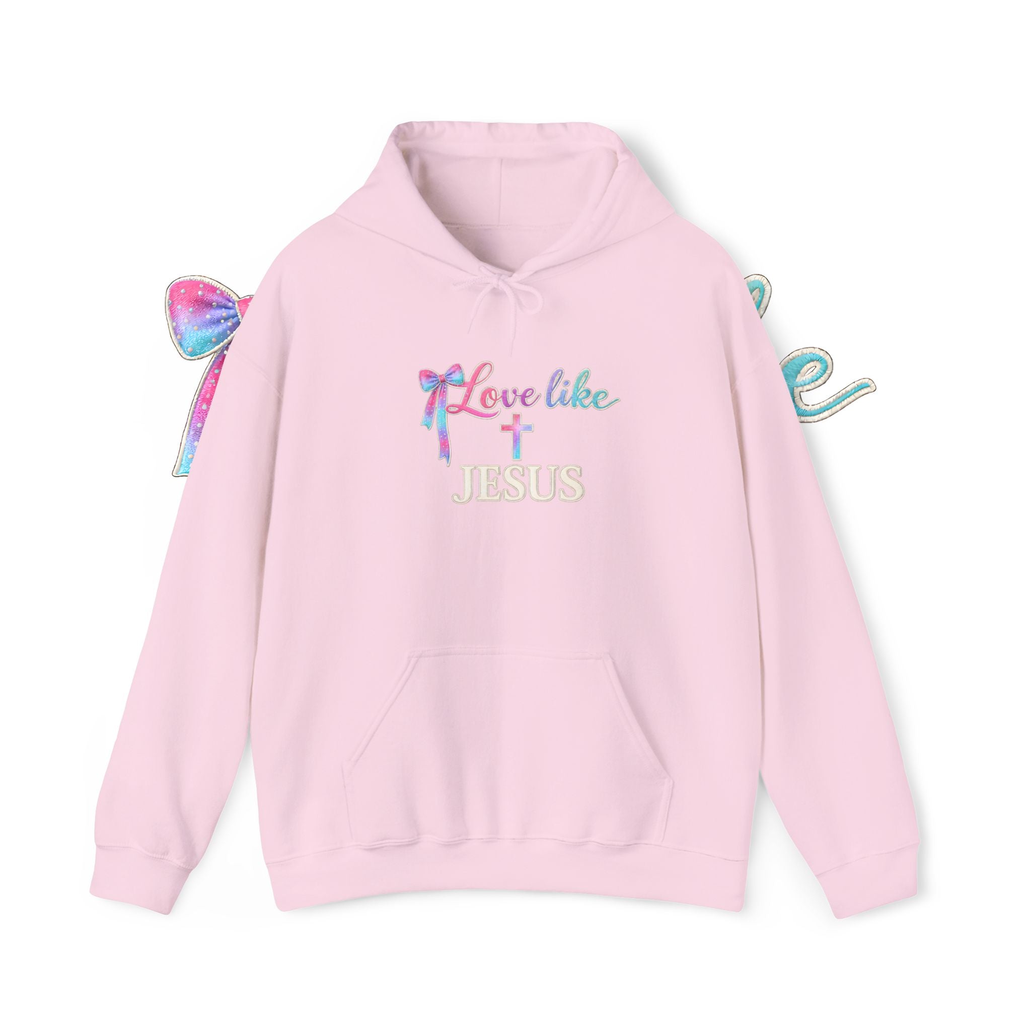 Love Like Jesus Hoodie — Faith-Based Christian Pullover with Cross Design